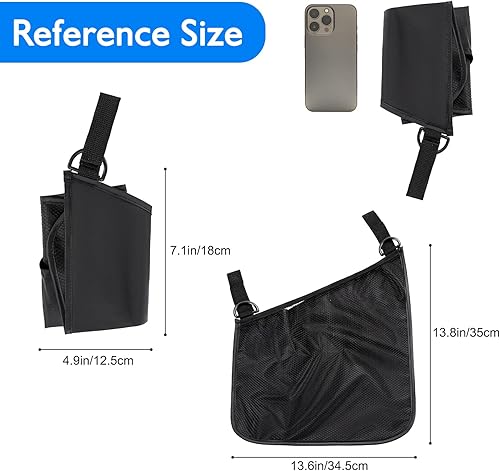 Miniatura 6 de Bolsa lateral para cochecito  Organizador de bicicletacochecito, gancho y bucle fácil de colocar  Diseño de malla, correas antideslizantes,