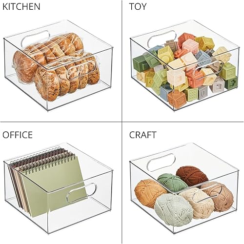 Miniatura 5 de mDesign Contenedor organizador apilable de plástico profundo, organización de baño y ducha para gabinetes, estantes, mostrador o armario, capacidad