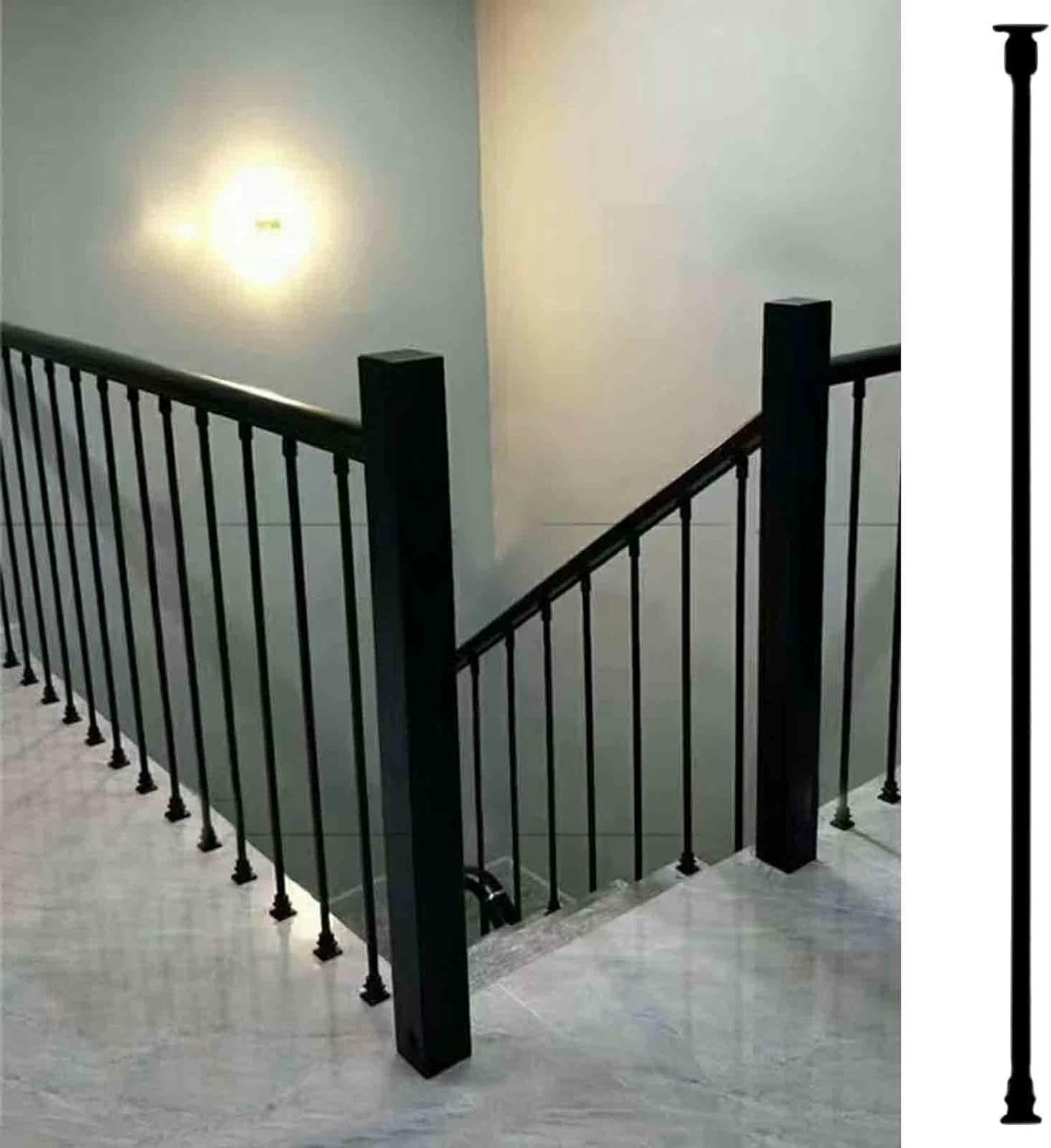 Spindles d'escalier métalliques orientables pour sécuriser les rampes inclinées
