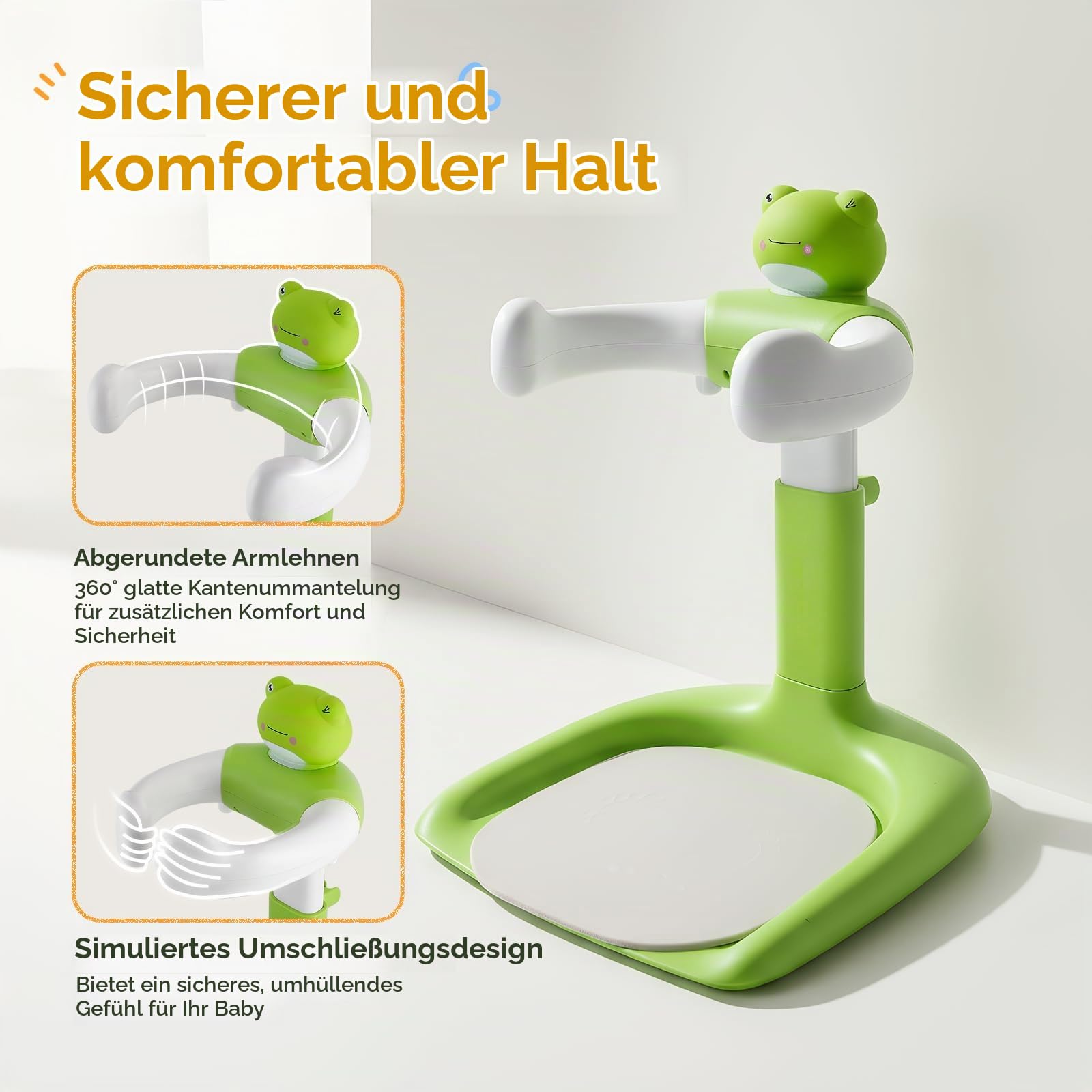 Baby Dusche Ständer,Baby Badewanne Stand mit rutschfester Basis, Duschhilfe Zum Stehen Für Babys,Duschhilfe Faltbar Badewanne Ständer von 6–36 Monaten