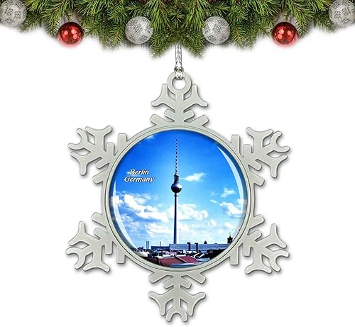 Alemania TV Tower Berlín Adorno de Navidad Decoración Árbol Cristal Metal Recuerdo Regalo