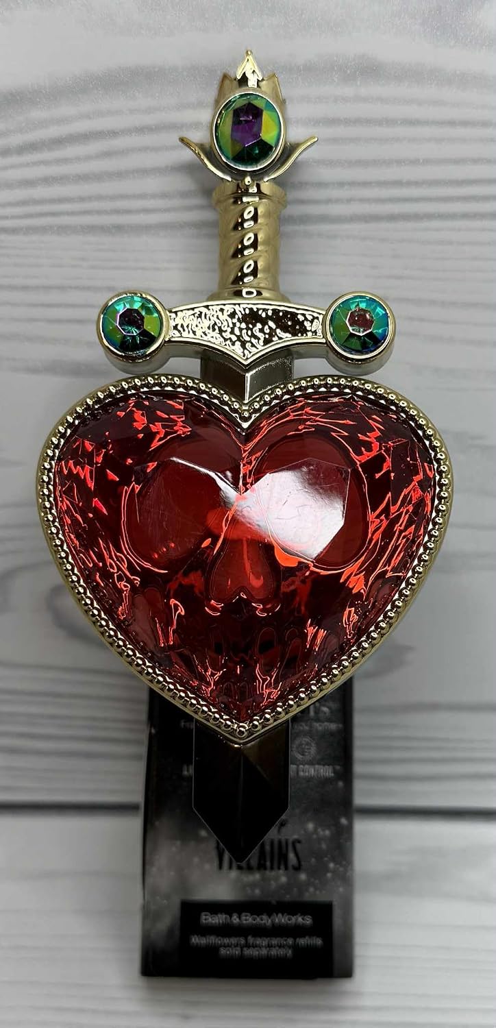 Bath and Body Works Evil Queen Red and Gold Pierced Heart Adjustable Wallflowers Scent Control Fragrance Nightlight Plug