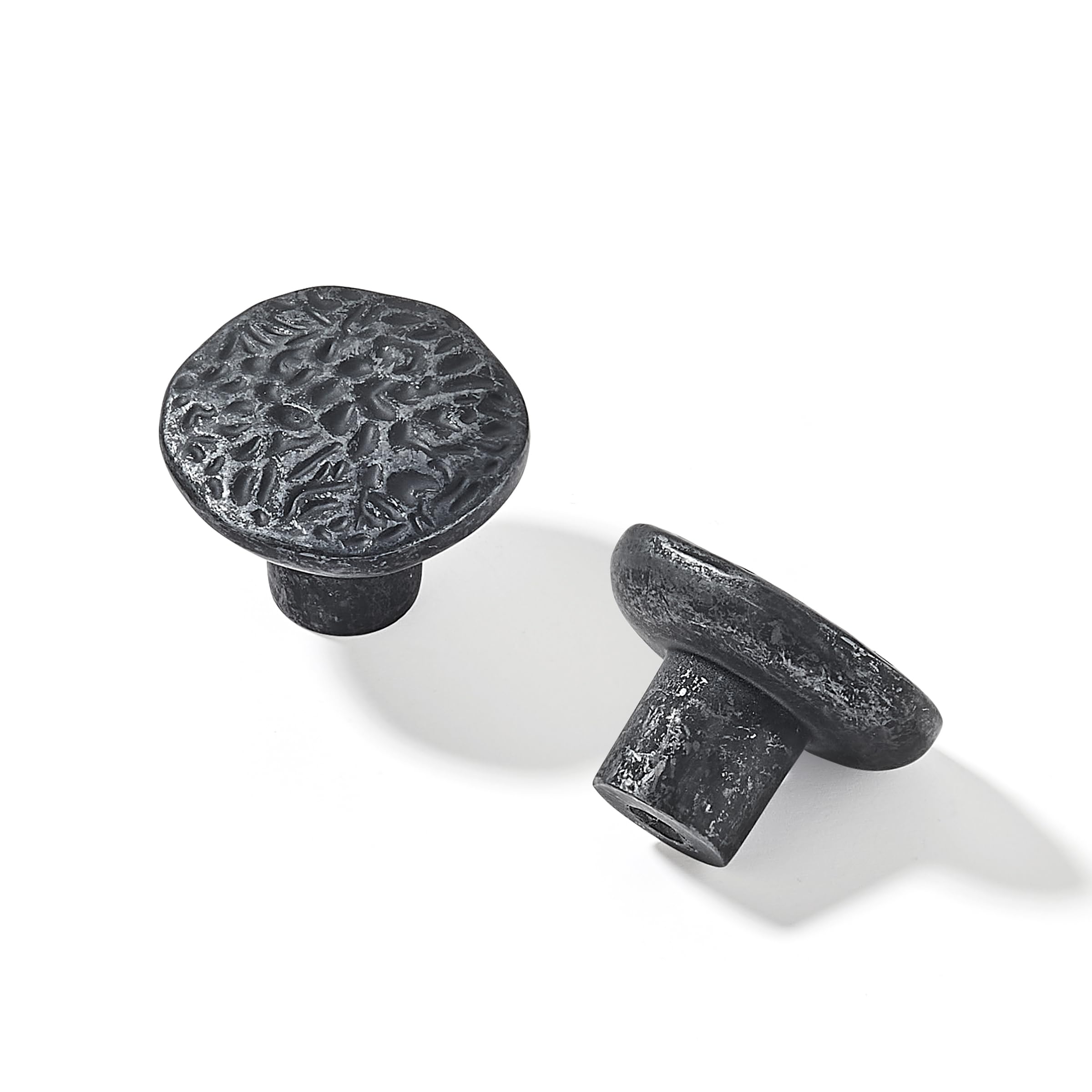 khtumeware 10 Pack 1-1/2 Inch Black Iron Rustic Cabinet Knobs,Antique ...