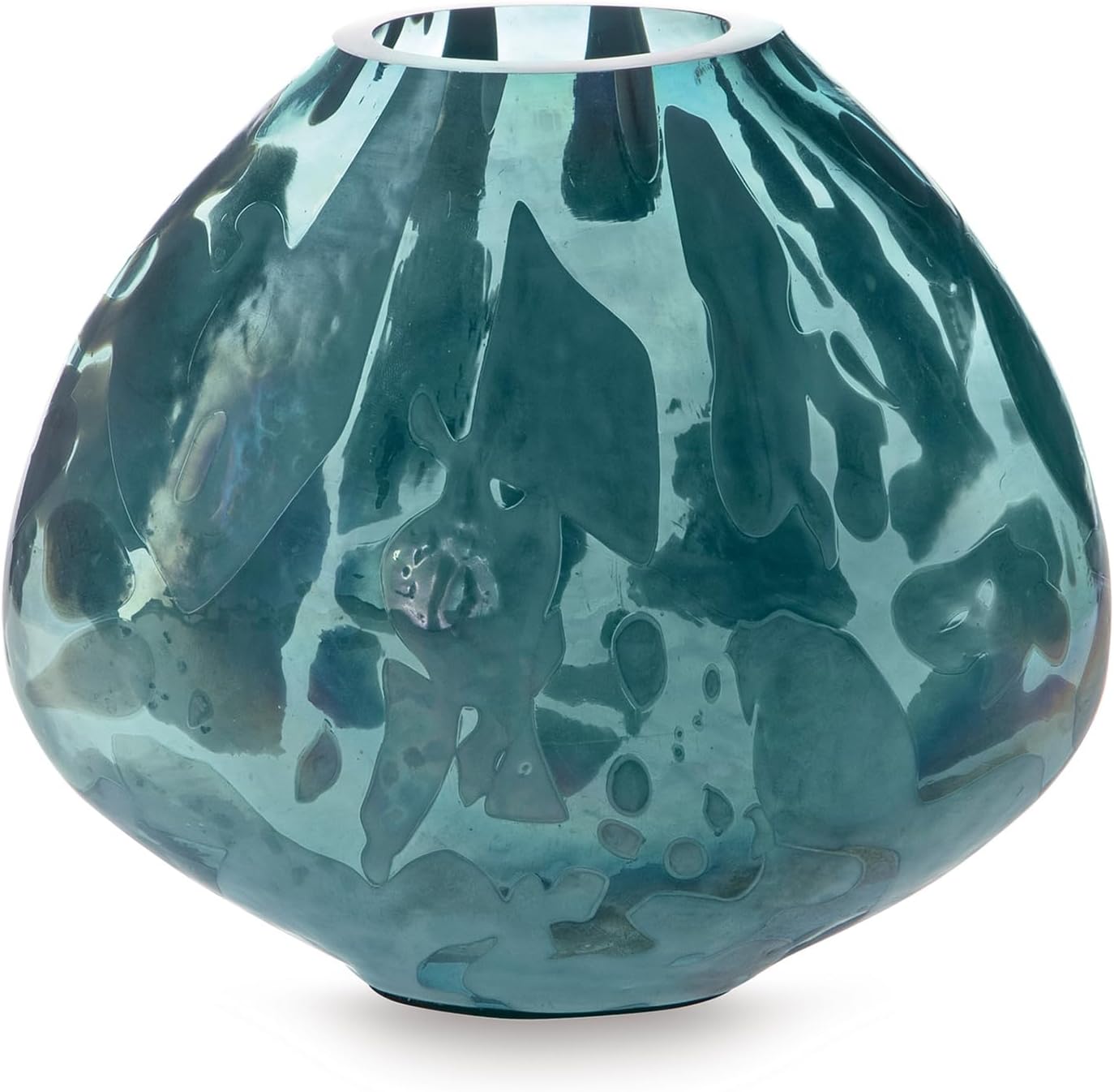 Signature Design by Ashley Cartshaw Contemporary Abstract Watertight Glass 6.63" Vase, Green