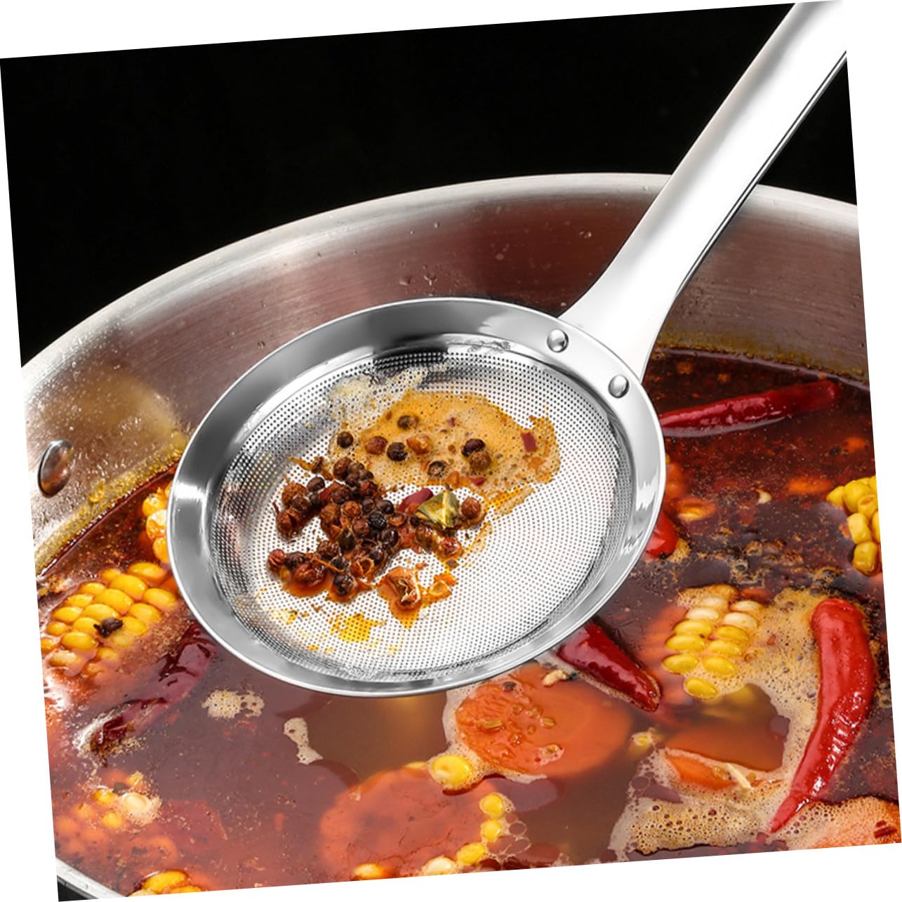 Generisch 3 Stück Teiliges Edelstahl feinsieb Lebensmittelechtem Langlebiger Küchensieb mit Langem Griff Rostfrei Multifunktional für Mehl Saft Gewürze Geeignet für Haushalt und Gastronomie