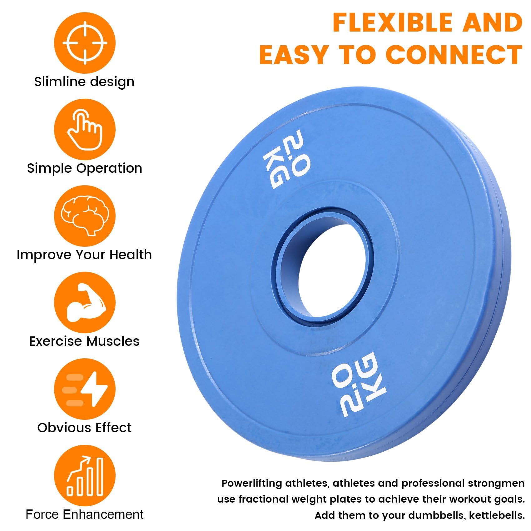 2X Gym Micro-Type Plates Hantle Talerze Gumowe Ułamkowe Talerze Dodatek Otwór 50,4 mm 2,0 Kg