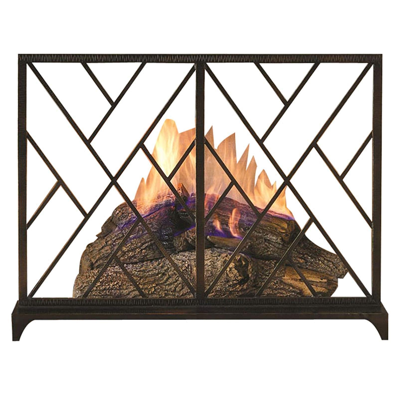 Parascintille in Ferro battuto a Pannello Singolo, Parascintille Piatto Grande per Decorazione Camino del Soggiorno, 39,4 × 7,9 × 30,7 Pollici Present