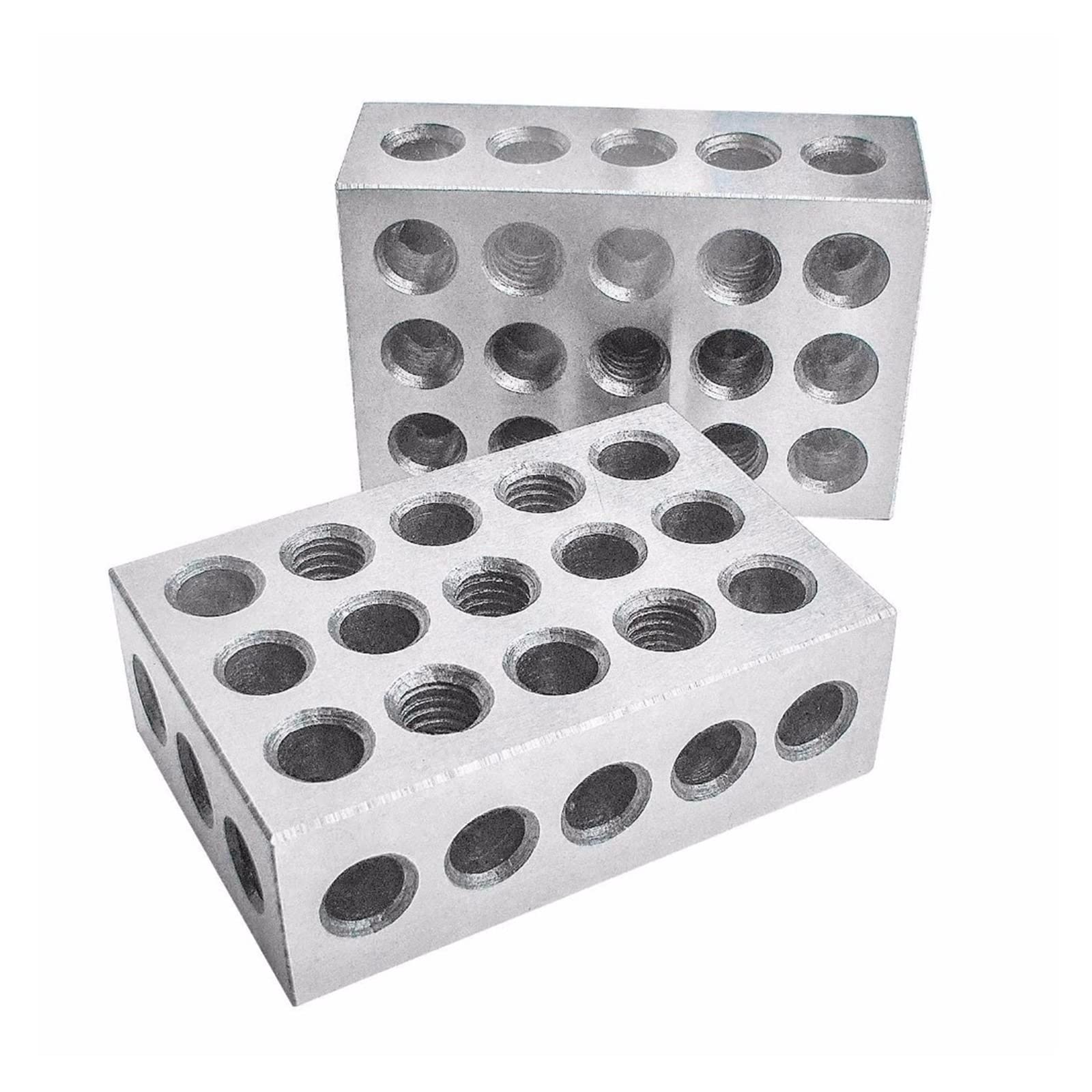 CVFRDD Gauge Block Set 2pcs/set Hardened Steel 25-50-75mm Blocks 0.0001" Precision Matched Machinist 123 Milling Tool 23 Holes 1-2-3& Block Gauge(25-50-75mm)