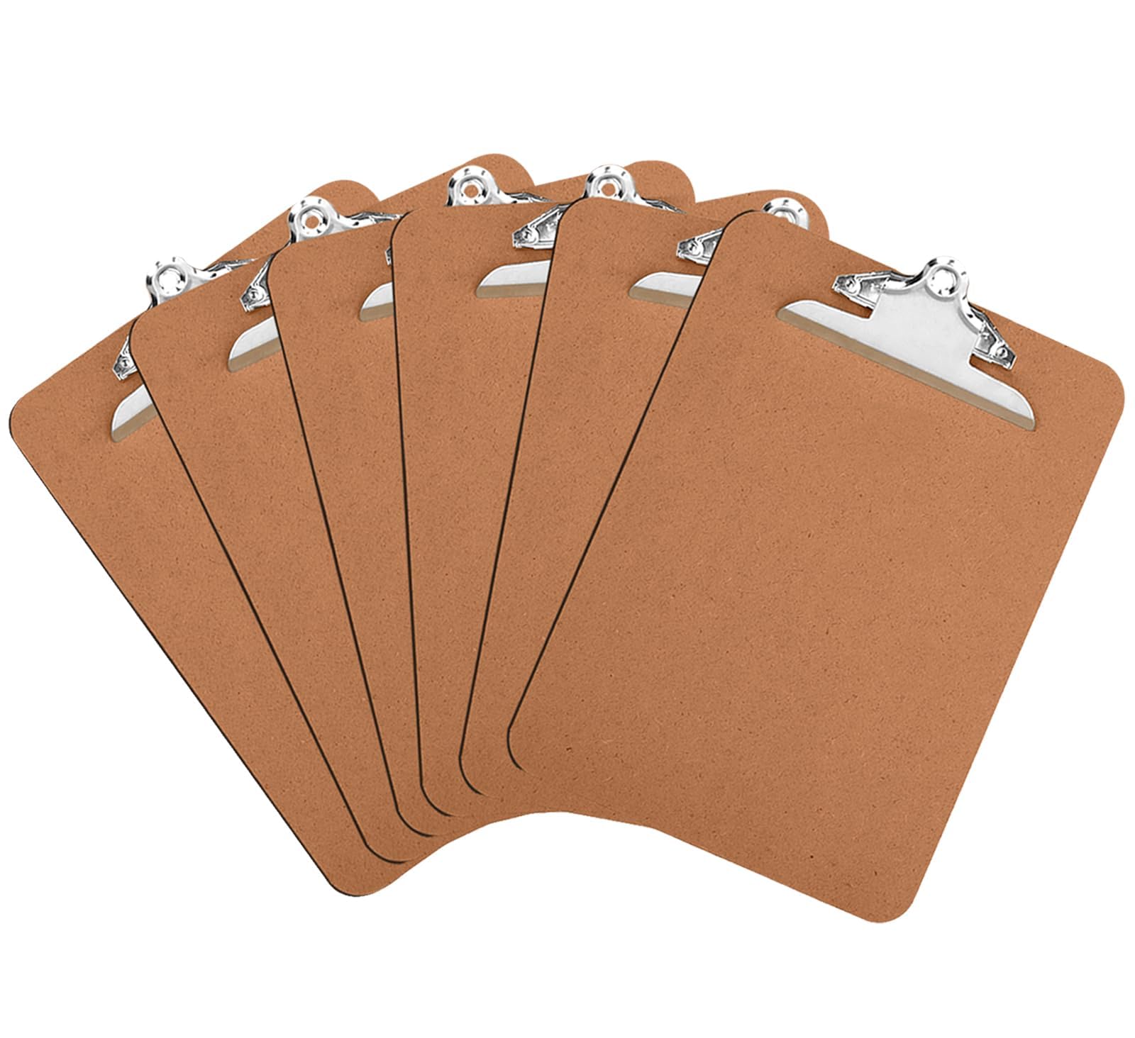 M7 Packaging Clipboard A4, Hardboard with Heavy Duty Clip, Wooden with Hanging Hole for School, Office, Restaurant (Hardboard, 12 Pack)
