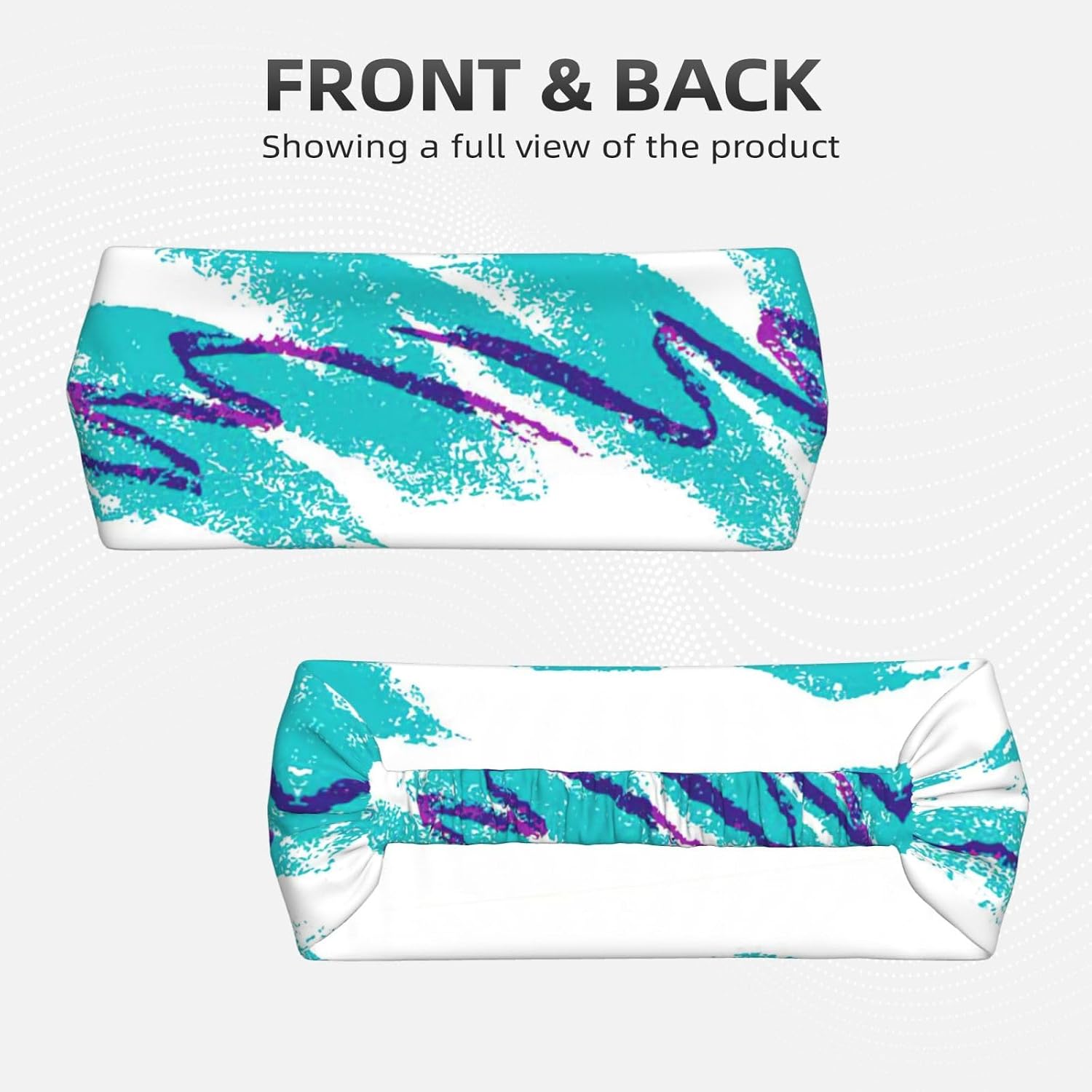 Unisex Wide 90's Cup Design Print Elastic Exercise Headband Soft Breathable Wicking Workout Sweatband