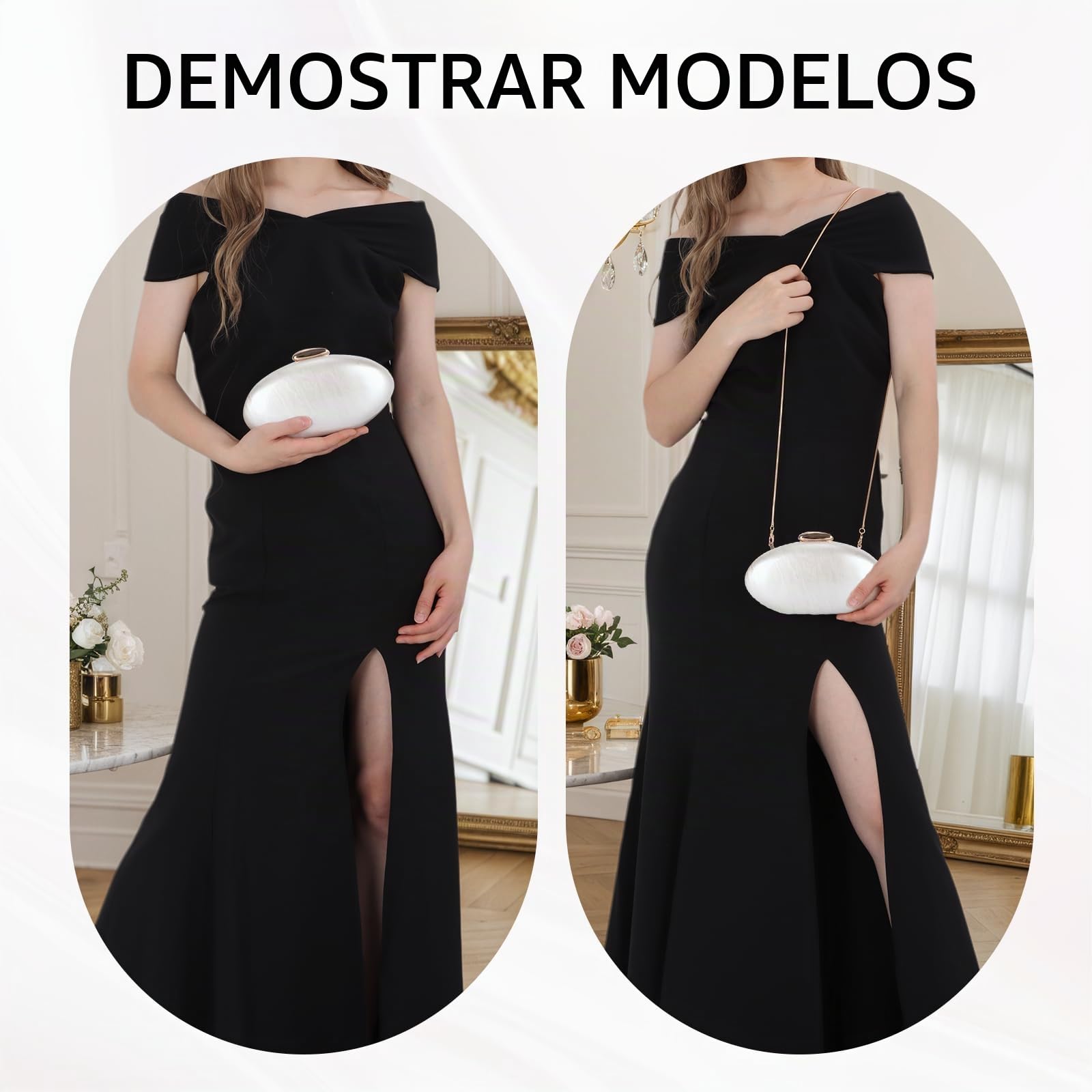 Mujeres Shell acrílico embrague bolsos elegantes boda pequeños bolsos de hombro