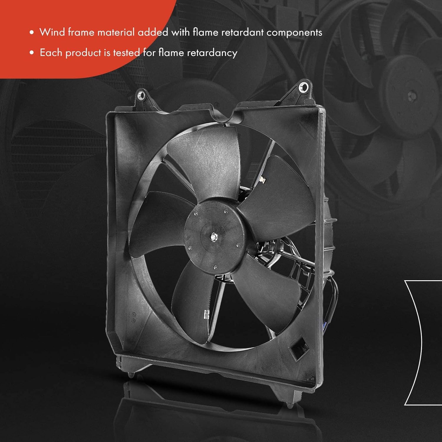 A-Premium Left Engine Radiator Cooling Fan Assembly Compatible with Select Honda Models - Accord 2013 2014 2015 2016 2017 - Replace# 190155A2A01, 19020RWKJ01