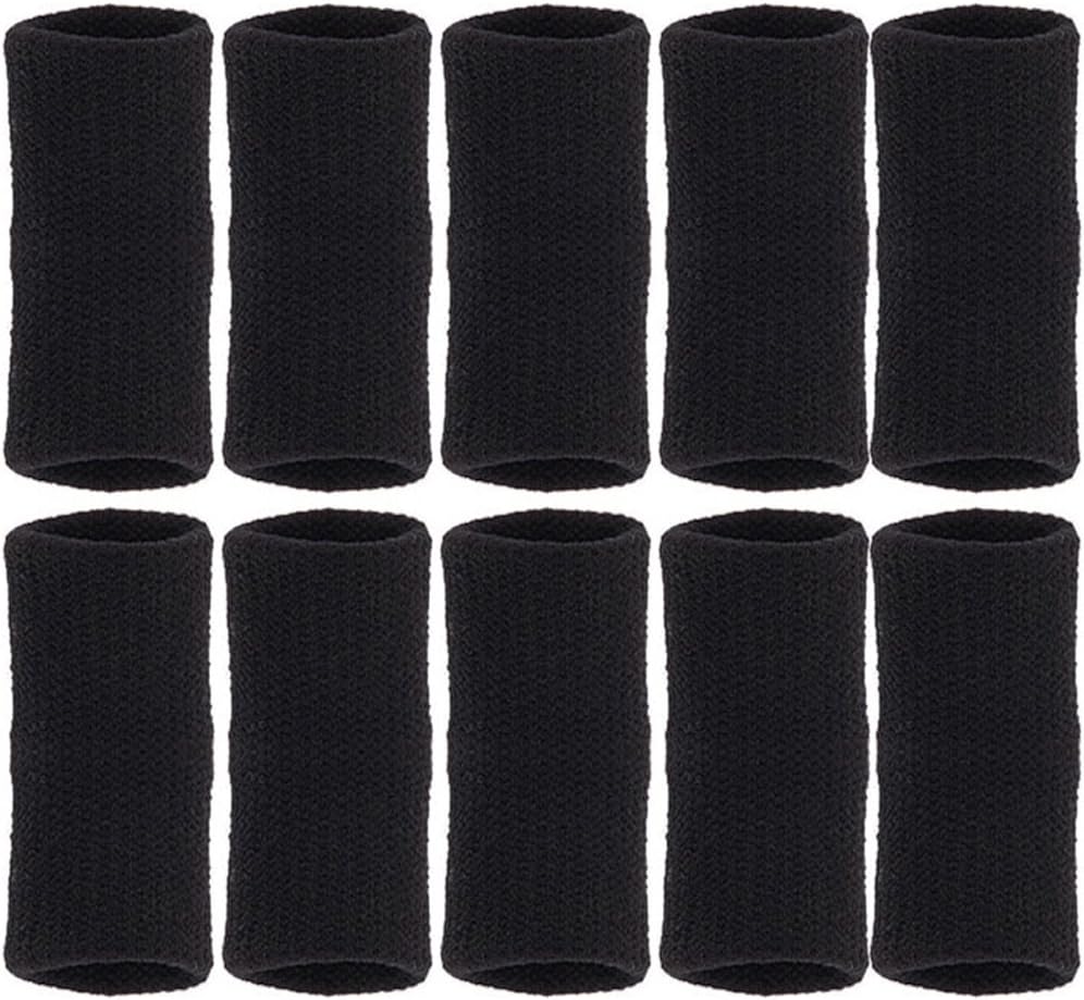 Granvela Finger Sleeves for Basketball Player, 10PCS Professional Nylon Fingerstall Finger Protector for Basketball, Volleyball, Tennis, Badminton and more (Black)