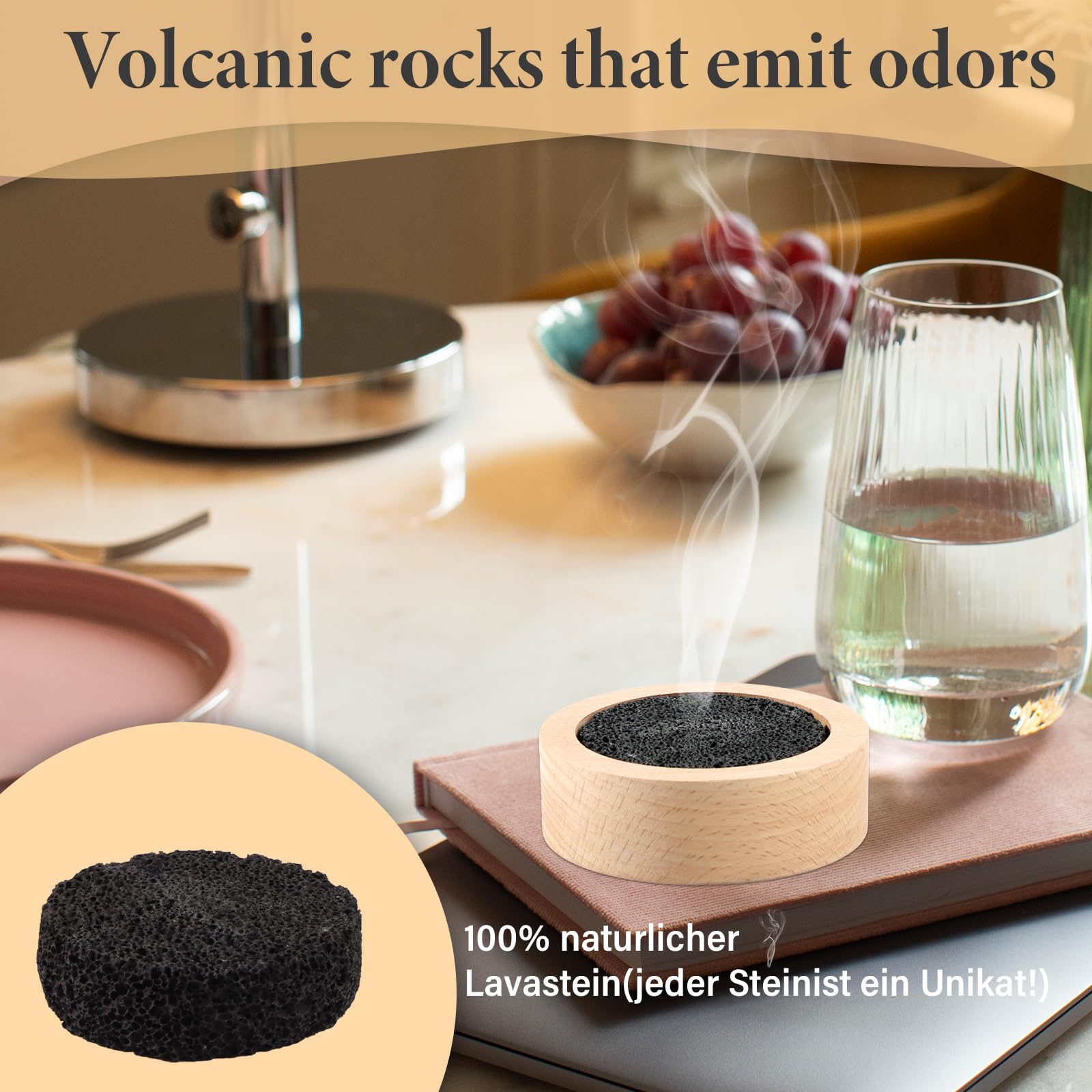 COLLBATH Pietre Laviche Naturali per Diffusore Oli Essenziali Perle Porose Aromaterapia Pietre Profumate per Sauna Spa Auto e Casa