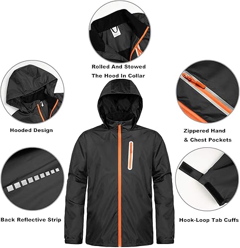 Miniatura 2 de Ourcan Trajes de lluvia para hombre y mujer, impermeables, ligeros, abrigos de lluvia transpirables, pantalones para golf, pesca, senderismo