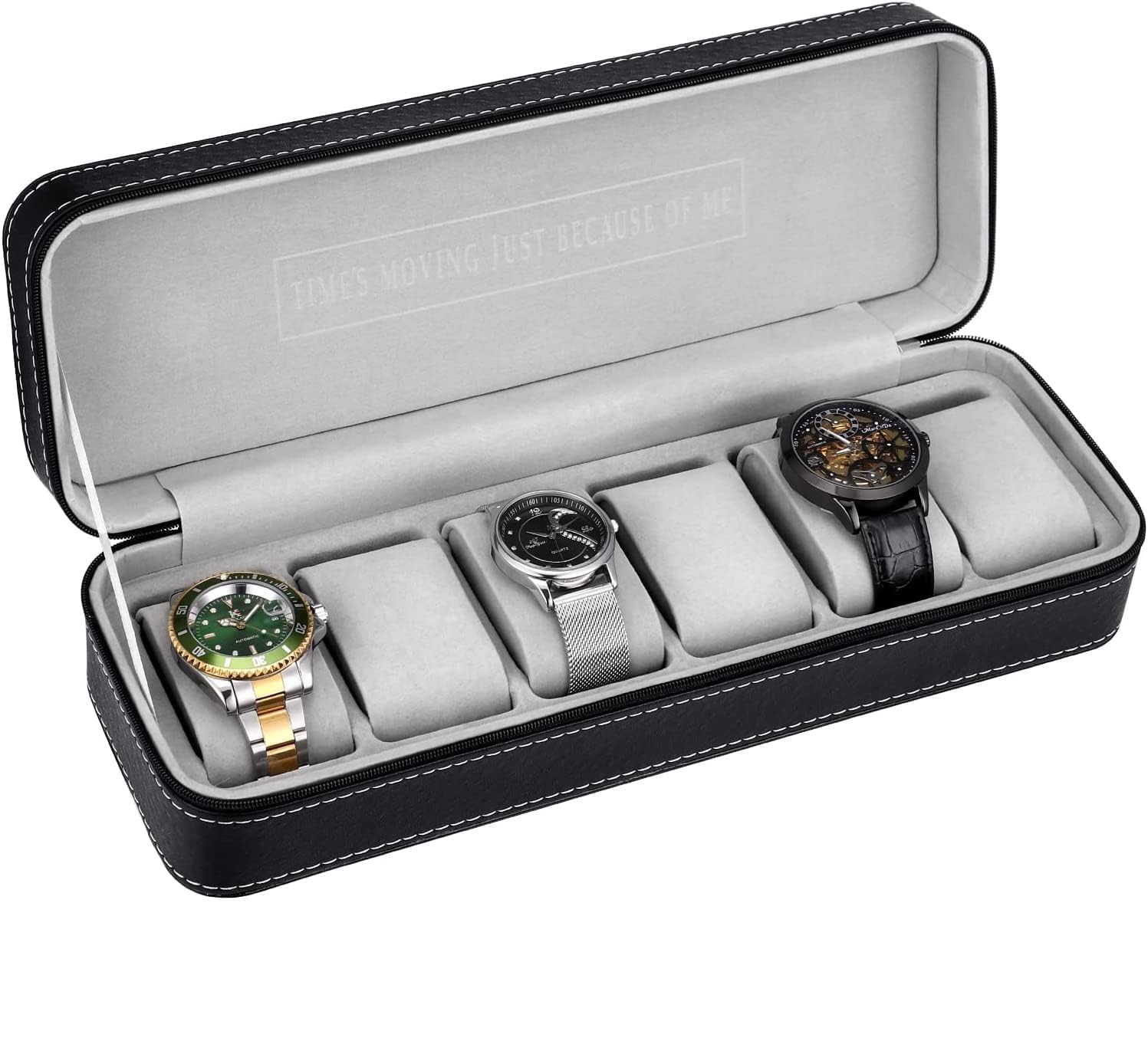 AGUDO stylish watch organizer box zipper case for wardrobe watch storage organiser watch holder box for men wrist watch box(1 pcs) (12 SLOT) (B0CKW7XZGB) Amazon Price History, Amazon Price Tracker