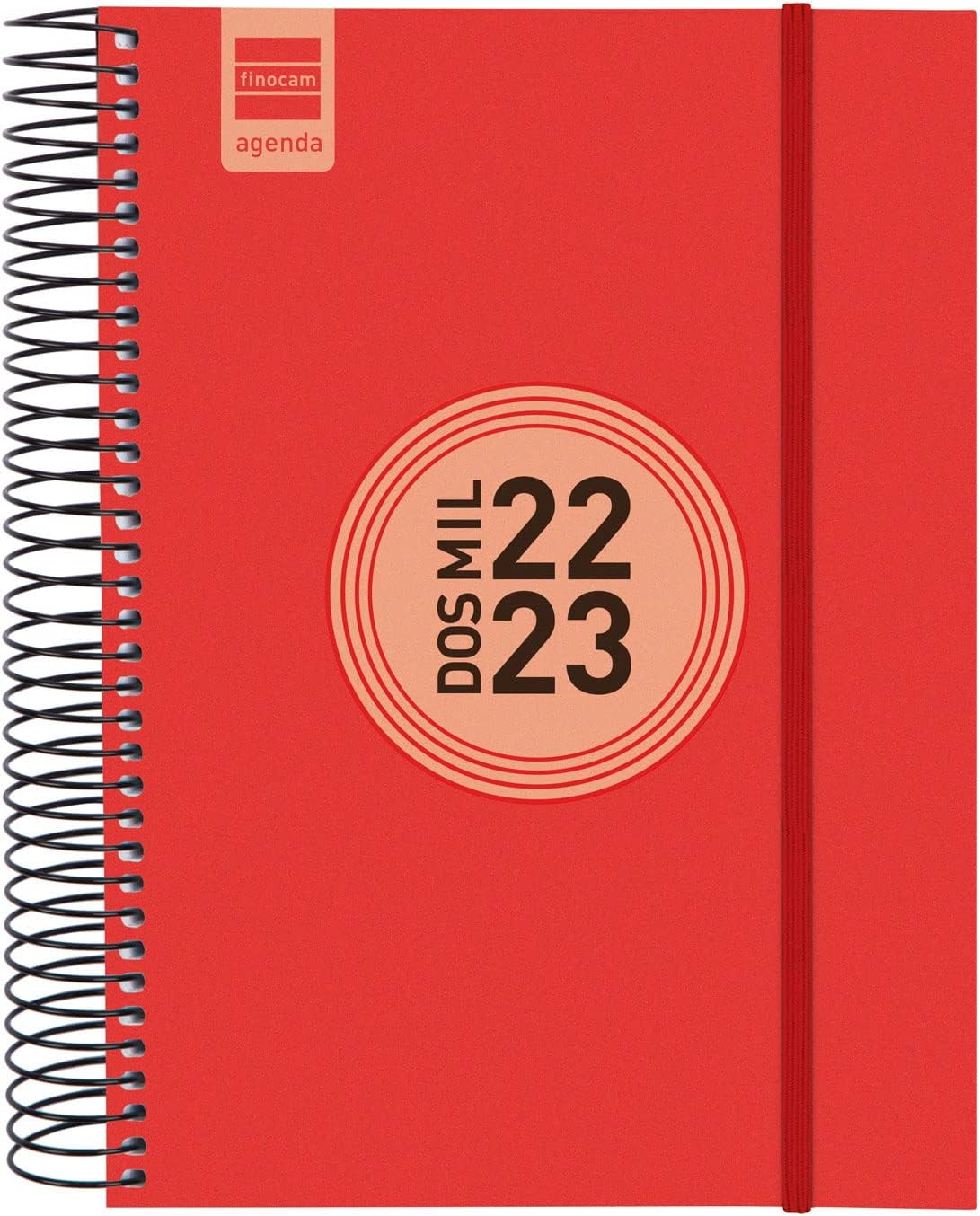 Finocam - Planner 2022 2023 Espir Label 1 Day Page September 2022 - August 2023 (12 Months) Spanish Red, SOBREMESA - E10 - 155x212 mm