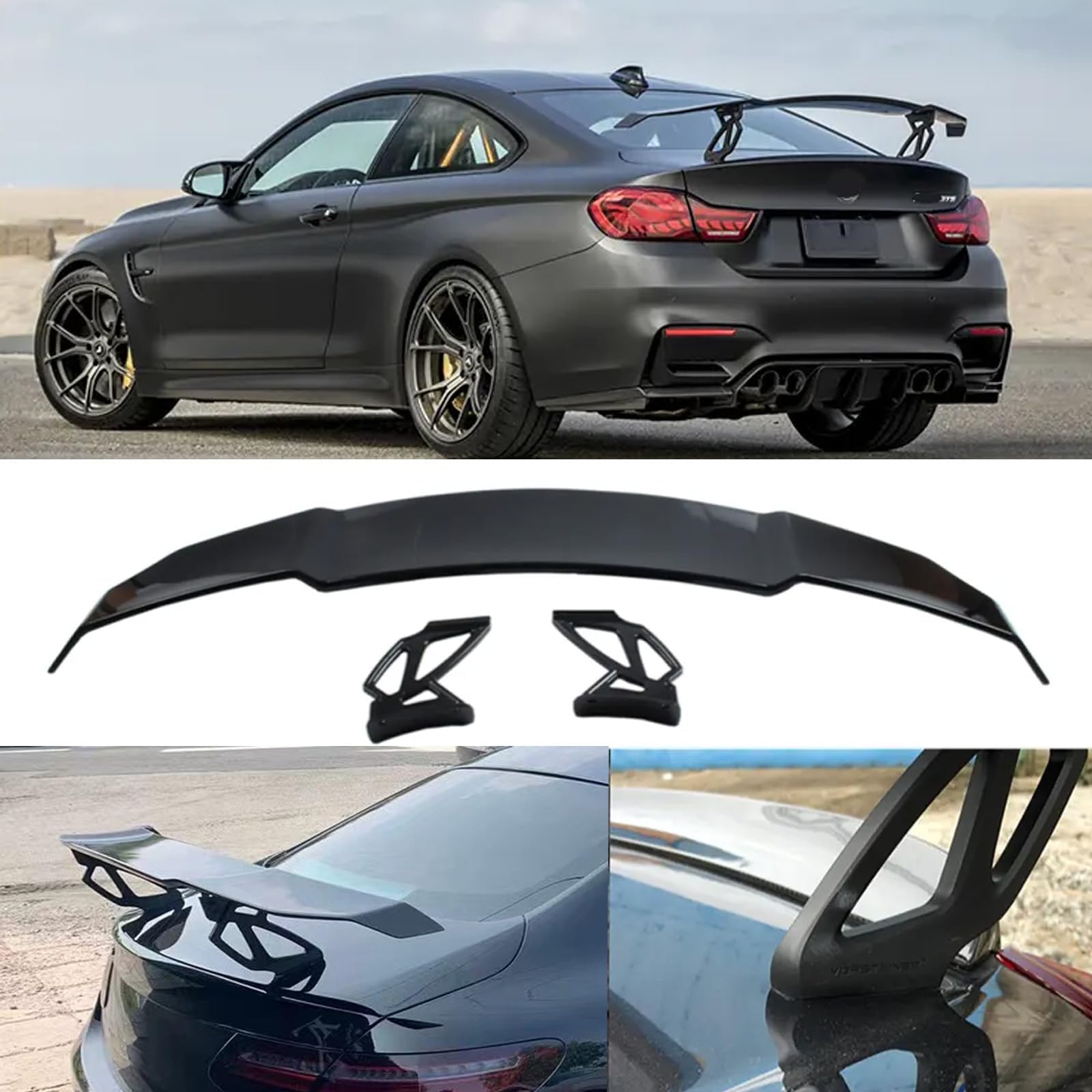 MUTUSAISI Car 140 * 20cm Universal GT Style Rear Boot Lid Big Racing Lip Spoiler Wing Compatible with BMW AUDI Mercedes-Benz Accessories