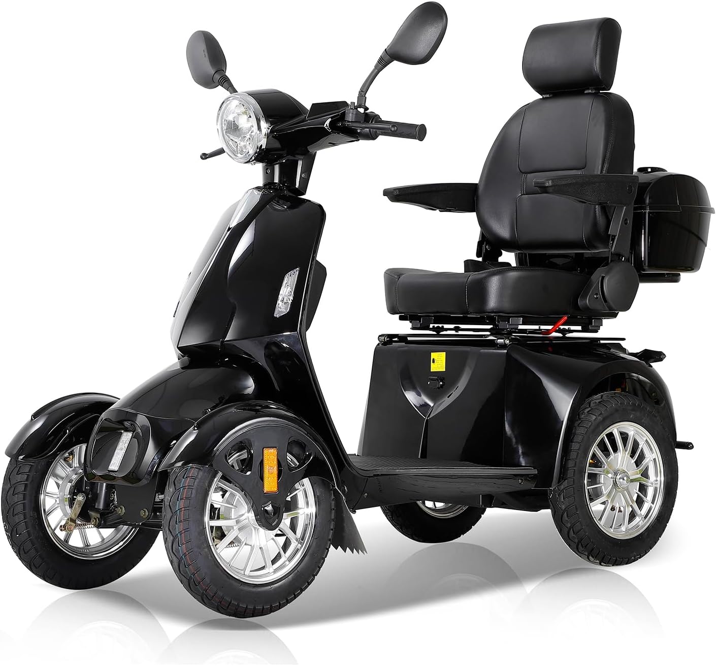 Heavy-Duty Mobility Scooters for Adults & Seniors 500lbs Capacity, 800W Powered Motor Scooters, with Anti-tip Wheel & Pedal, All Terrain 4 Wheel, Adjustable Seat Backrest & Height, Black