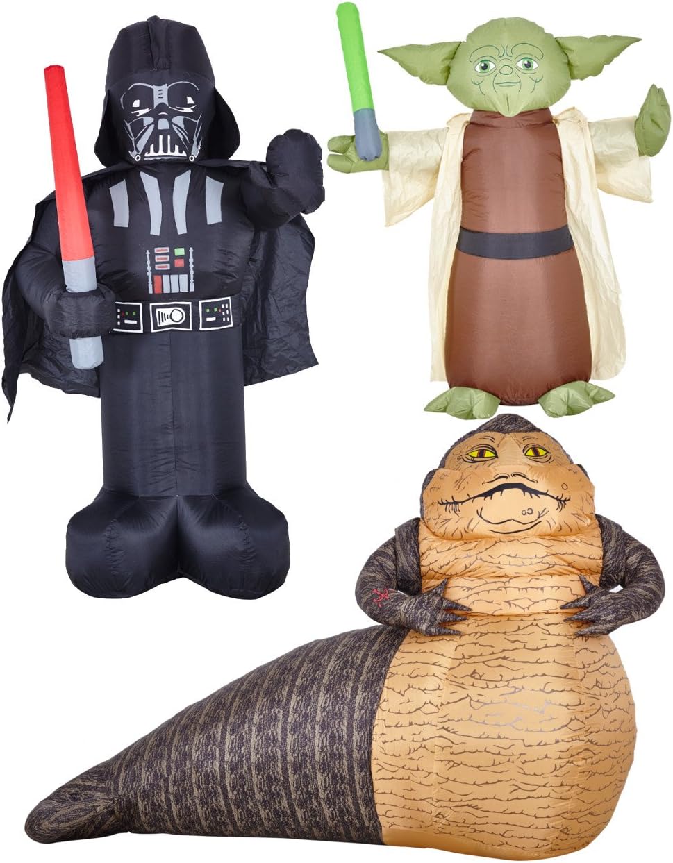 Stars Wars Inflatable Darth Vader Yoda Jabba The Hutt Blow Up Decorations Bundle