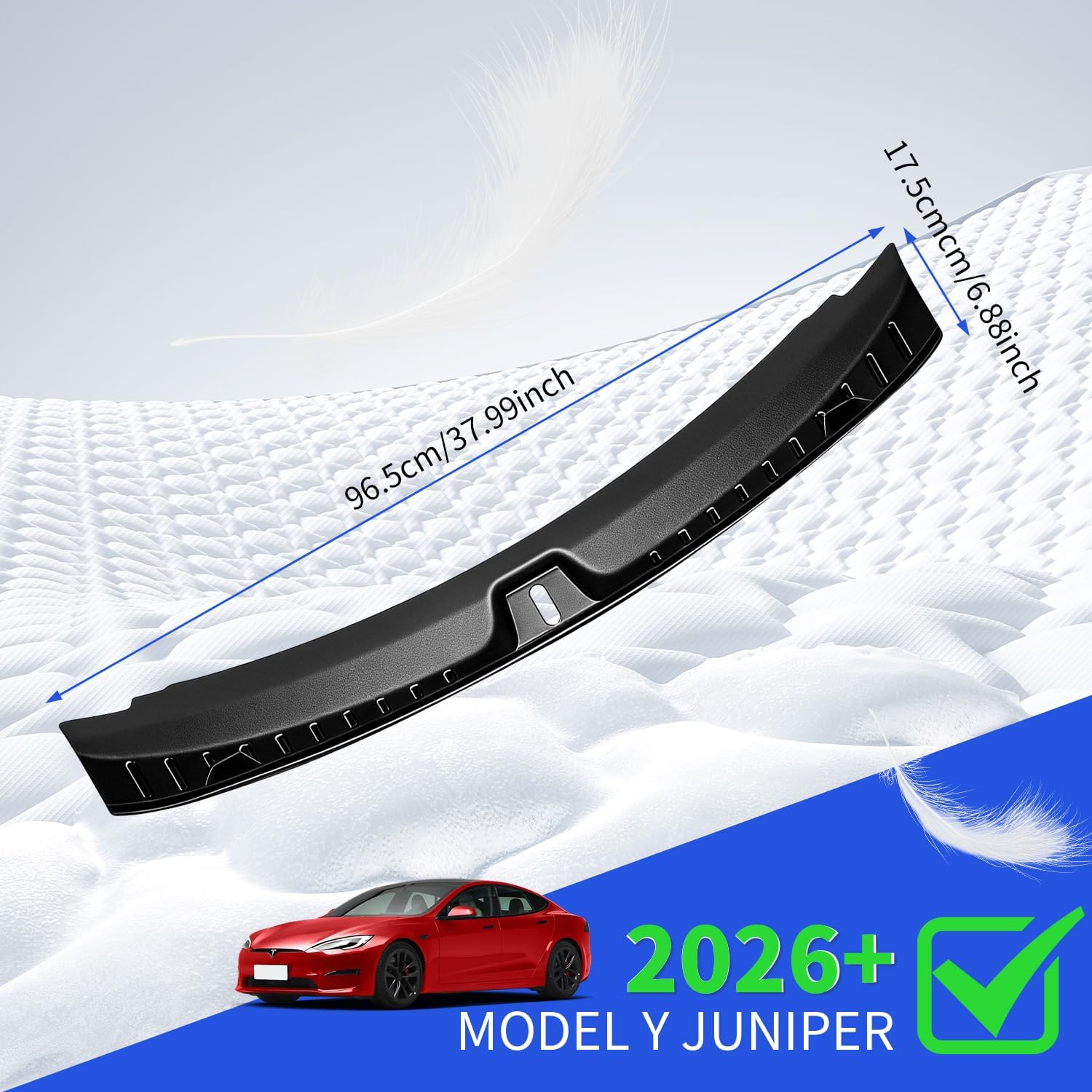 Rear Bumper Guard Trunk Sill Cover Protector - TPE Material for Tesla Model Y Juniper 2025 2026