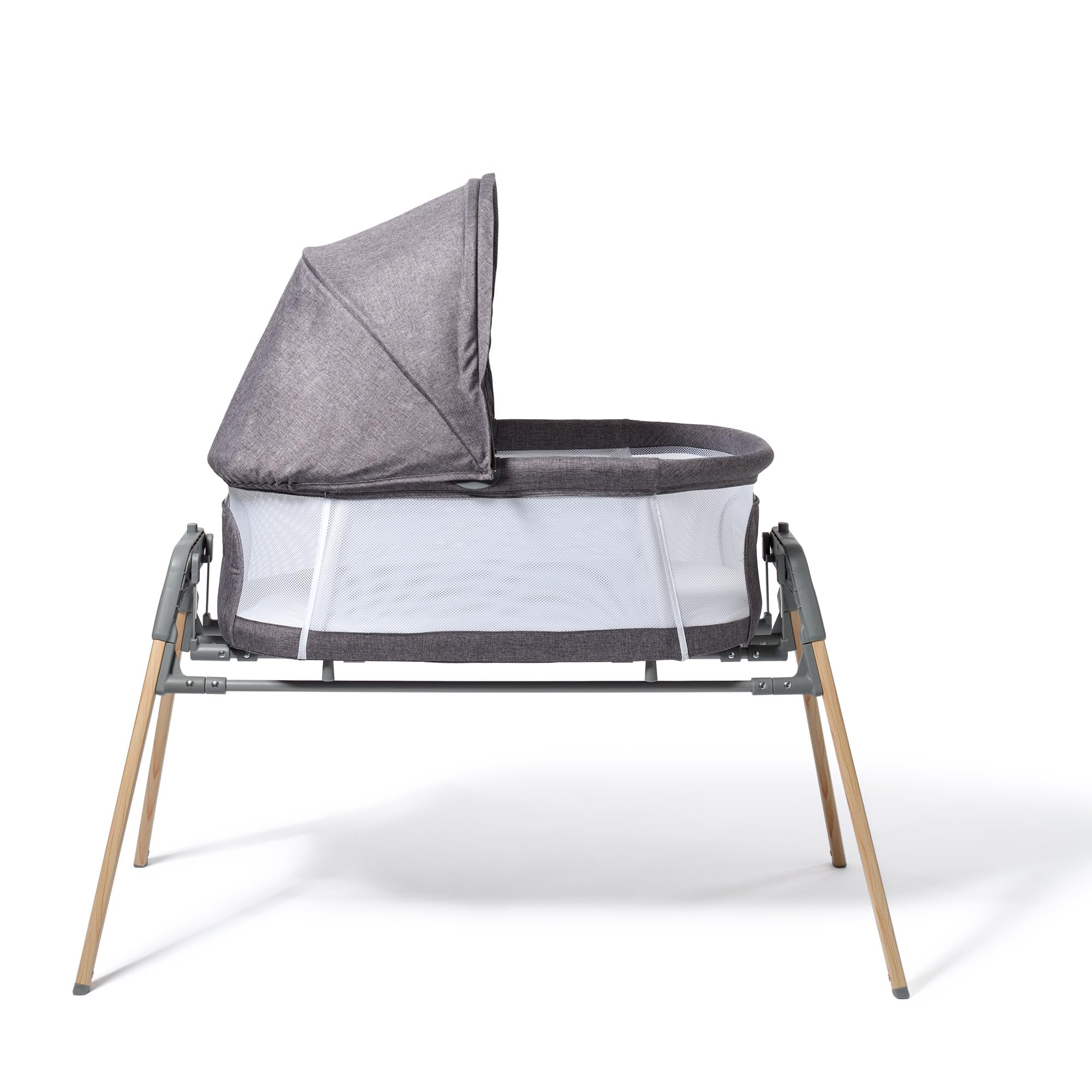 William Kent 1733 Berceau Balancelle Weswing | 3 en 1 Berceau & Transat Bébé & Bassinet | Sac de Rangement, Capote et moustiquaire Inclus | Matelas déhoussable | Gris