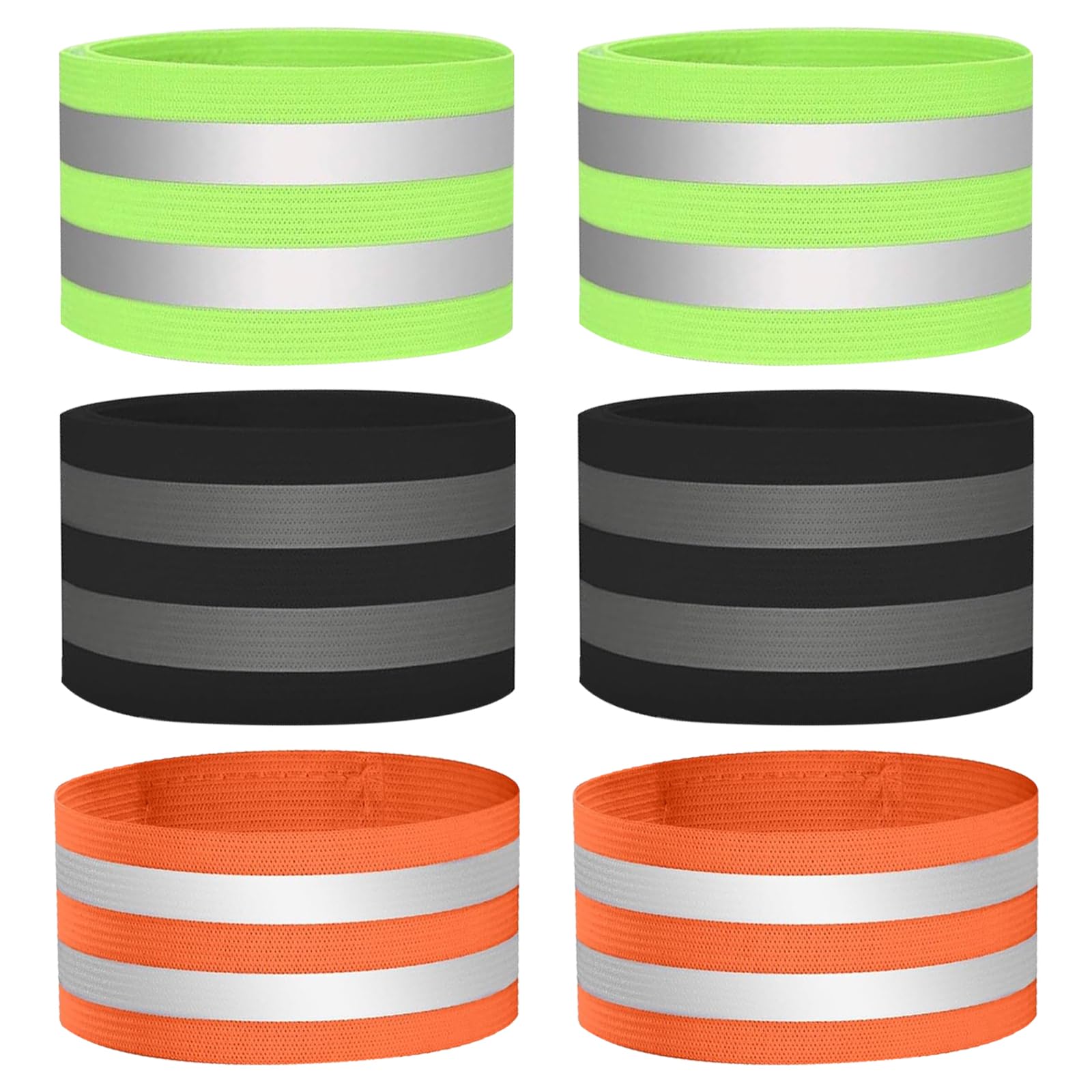 8 pezzi nastro riflettente, clip per pantaloni bicicletta, bracciale di sicurezza riflettente, elastico riflettente, per jogging, clip per pantaloni bicicletta, escursionismo (verde