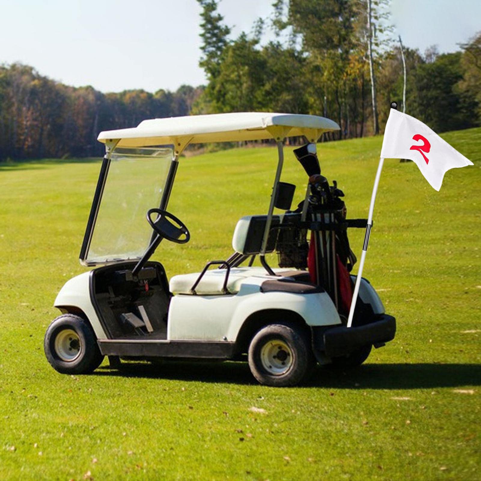 Fulenyi Golf-Flaggenstick-Kit, Zweiseitige Golf-Pin-Flaggen mit Getränkehalter, Golfer-Zubehör für Hof- und Gartenübungen, Geschenk für Golfliebhaber