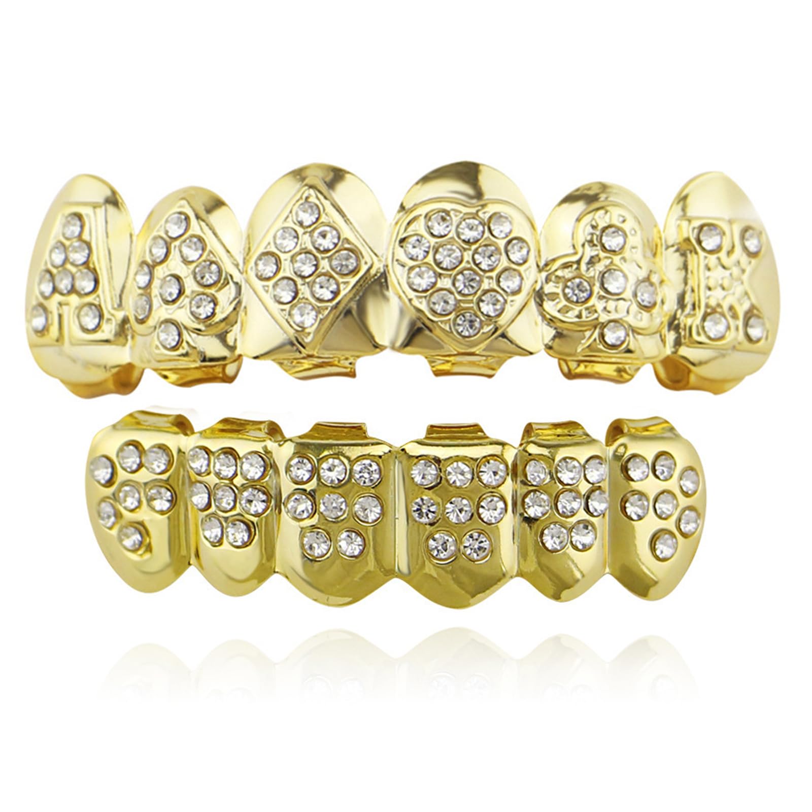 Qiwenr Hip Hop Teeth Grills, Rapper Braces, Bottom Grills, Hip Hop Custom Fit Polished Teeth Grillz