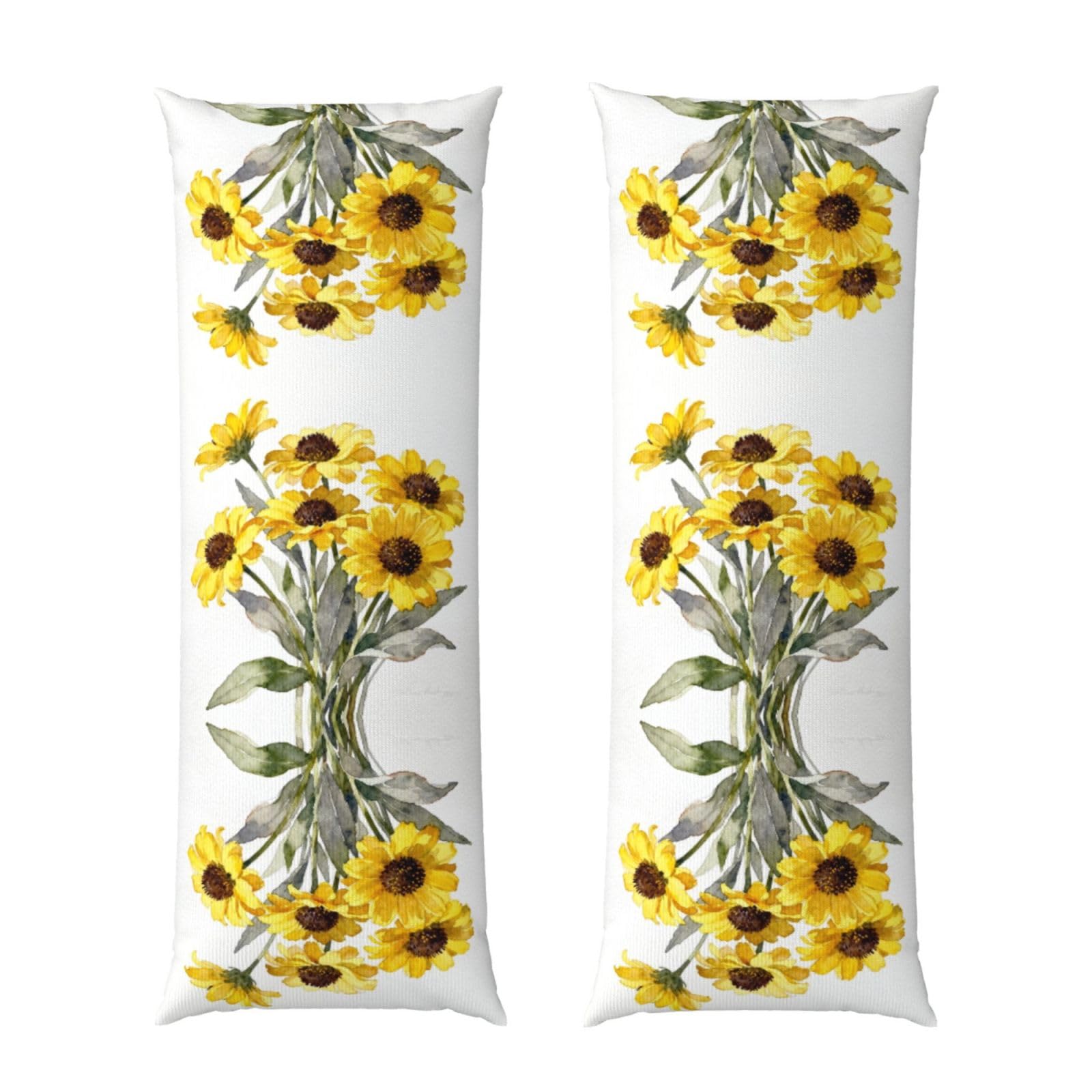 chrysanthemum Body Pillowcase 20x60-Ultra Soft Plush Long Pillow Cover with Hidden Zip for Sleeping