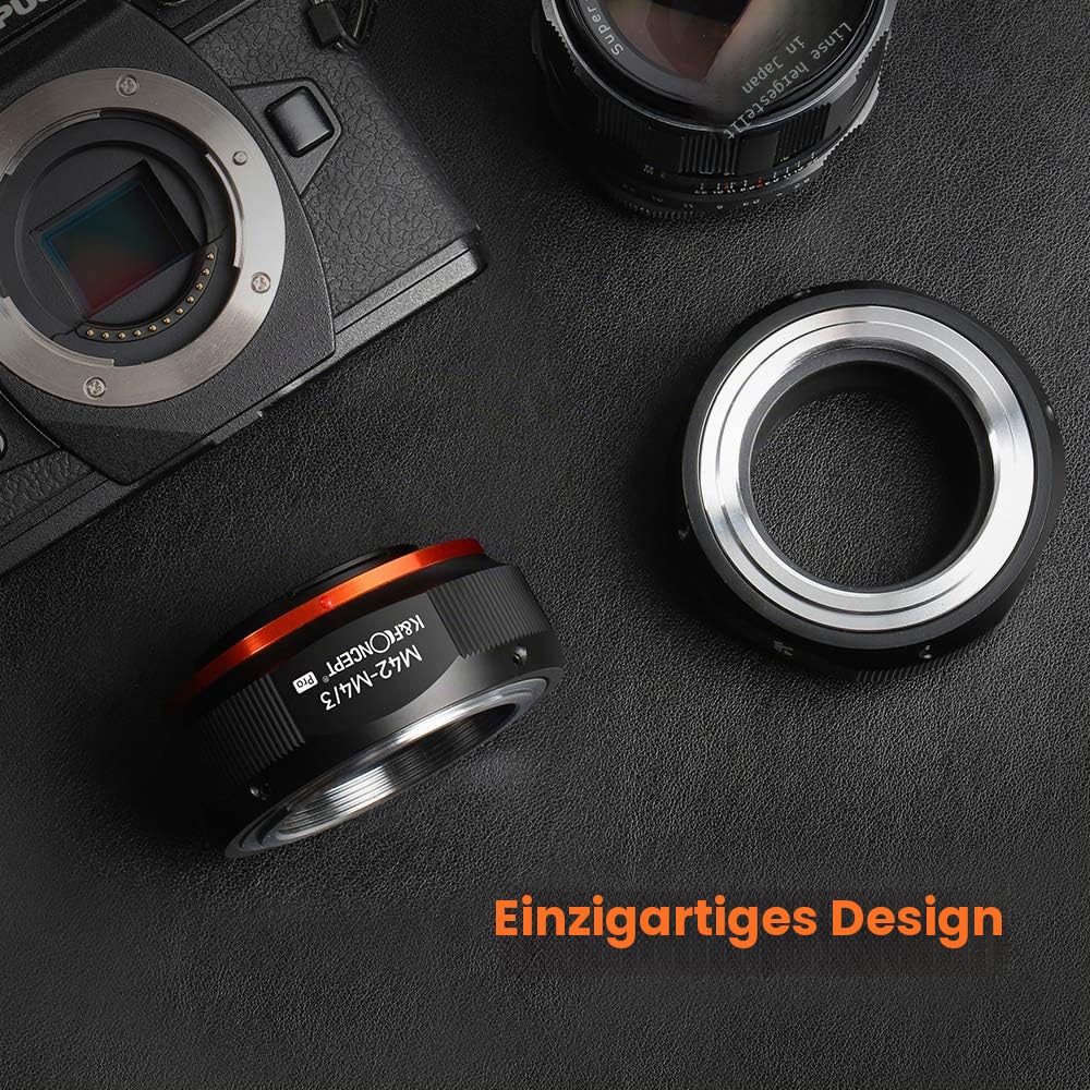 K&F CONCEPT M10125 M42-M4/3 Hochpräziser Adapterring Objektivadapter für M42 Schraubobjektiv an Micro 4/3 (MFT, M4 / 3) Montagekamera, passend für Olympus PE, Panasonic Lumix