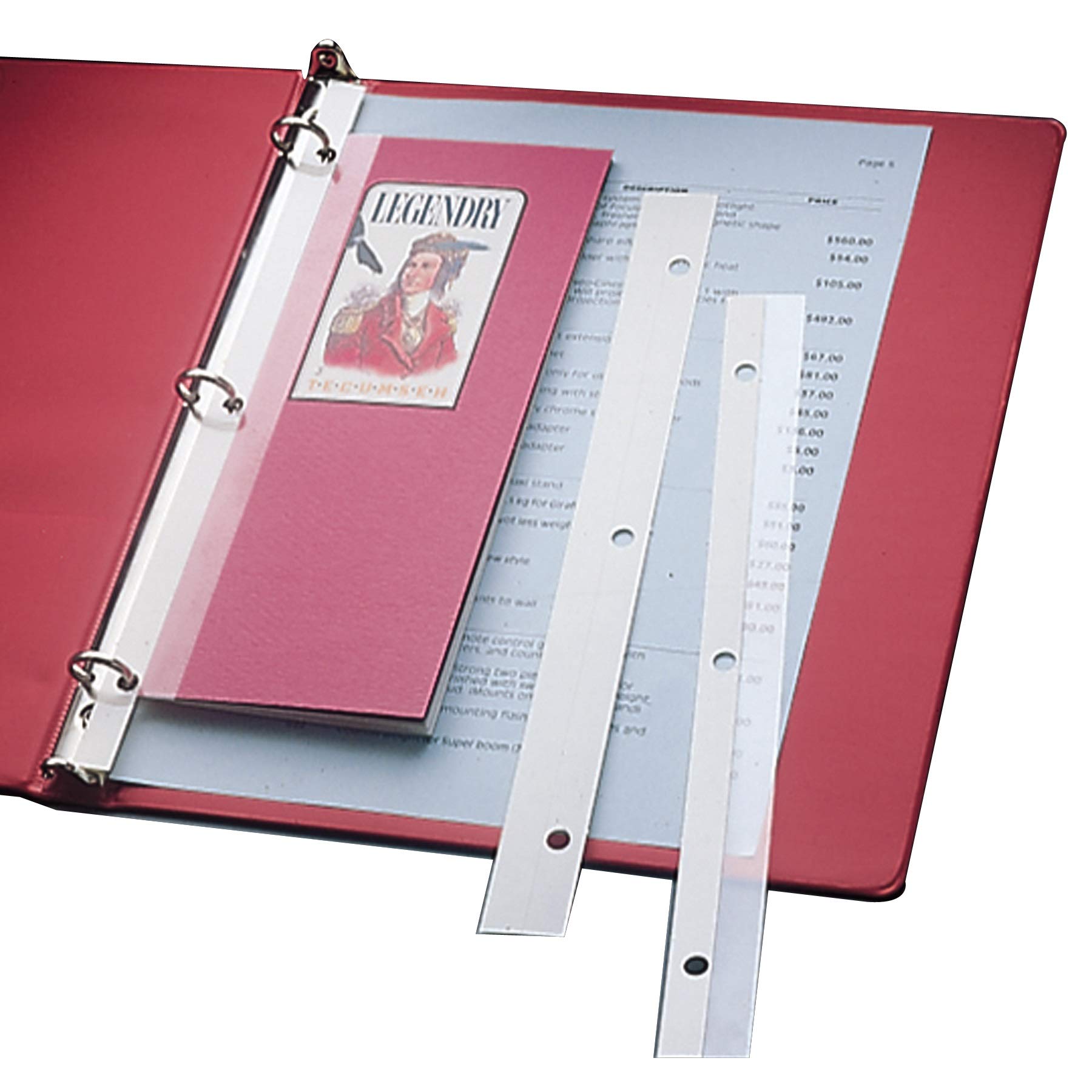 Amazon.com : C-Line Self-Adhesive Attaching Strips, 3-Hole Punched, 11" x  1", Box of 200 (64713) : Office Binder Supplies : Office Products