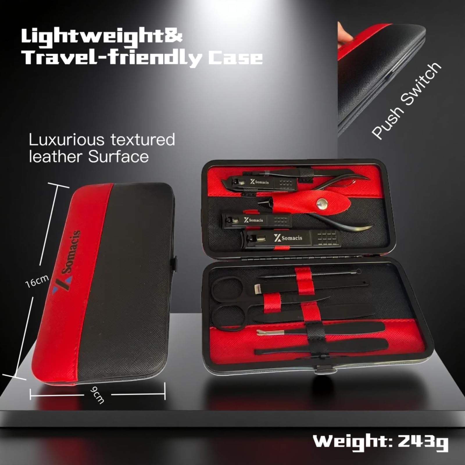 Nail Clippers Set Fingernail and Toenail Clipper Cutters, Manicure Pedicure Kit 11pcs Grooming Kits, Nail Care Tools with Portable Travel Case Present for Man Woman Husband Boyfriend Parent