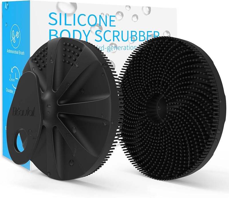 Escova corporal de silicone BEAUTAIL com cerdas para banho, modelo BB03