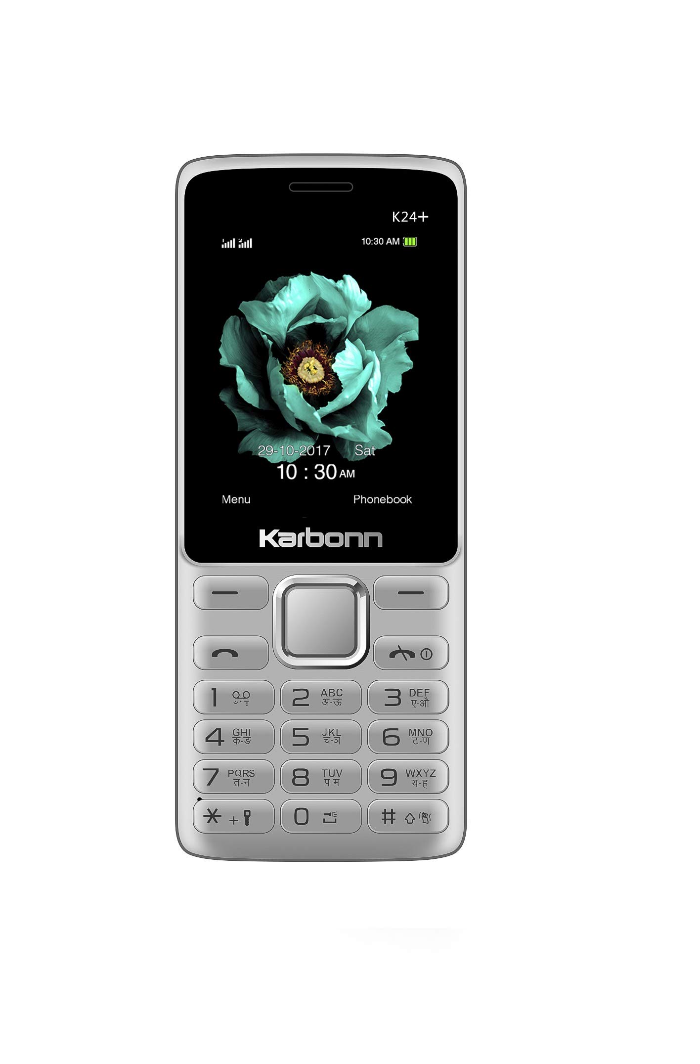 Karbonn K24 Plus Pro basic mobile phone, grey black color