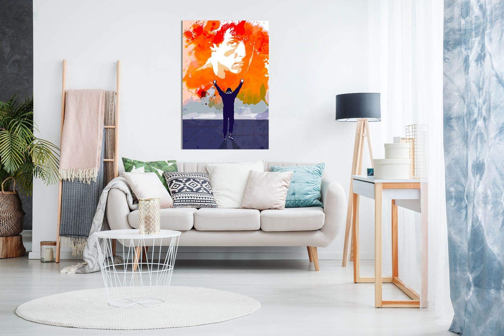 Rocky Canvas Pop Art Portrait Sonnenuntergang Abstrakt Zitat Leinwand Wandbild Kunstdruck Home Decor (76,2 x 50,8 cm)