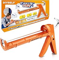 DIYSELF Drip-Free Caulking Gun with Smooth Rod, 10:1 Thrust Ratio for 10oz Tubes - Silicone Gun for Bathroom, Kitchen, Windows & Repairs (Orange)