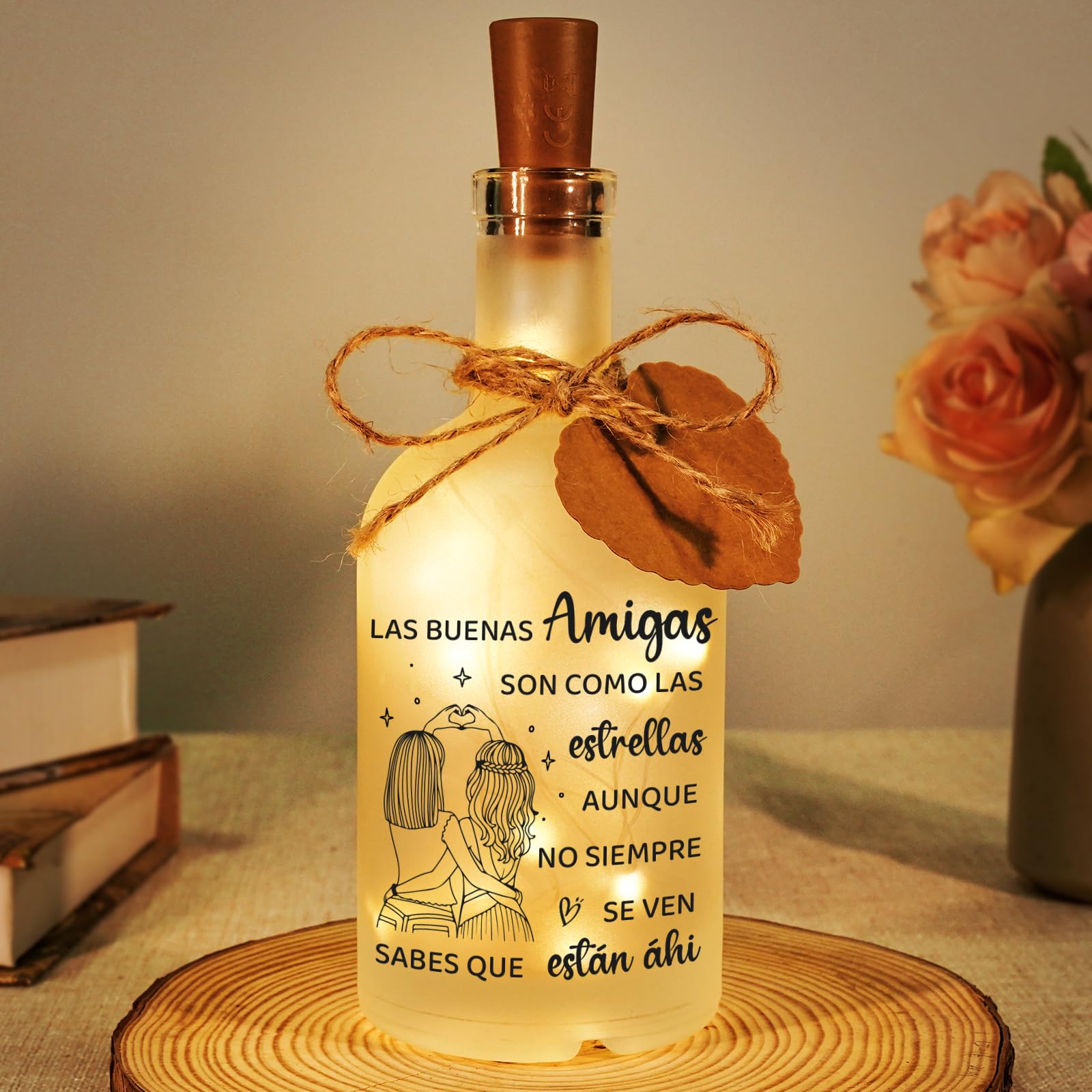 Vetbuosa Regalos Originales para Mujer, Regalo Amiga, Regalo Amiga Cumpleaños luz LED, Regalos Ideas para Mejor Amiga Navidad y Cumpleaños