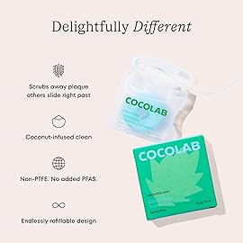 Cocofloss Woven Dental Floss, Dentist-Designed Oral Care, Mint, Waxed, Expanding, Vegan, Kid-Friendly String Floss with Coconut Oil, 3 Spools (33 yd Each)