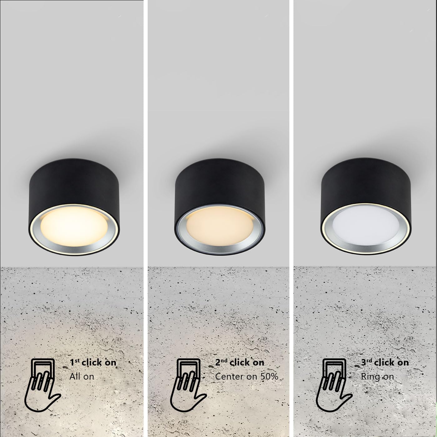 Nordlux Fallon LED Aufbaustrahler 2er-Set Weiß – Dimmbarer Decken-Spot mit 3-Stufen Moodmaker™, 2700K Warmweiß, Flaches Design für Flur, Küche & Wohnzimmer