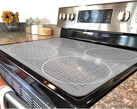 Stove Top Cover for Electric Stove - Silicone Stove Mat for Glass Top, Glass Cooktop Protector, XL Dish Drying Mats For Kitchen,Oven Covers for Electric Stove (Hyaline,30 x 21)