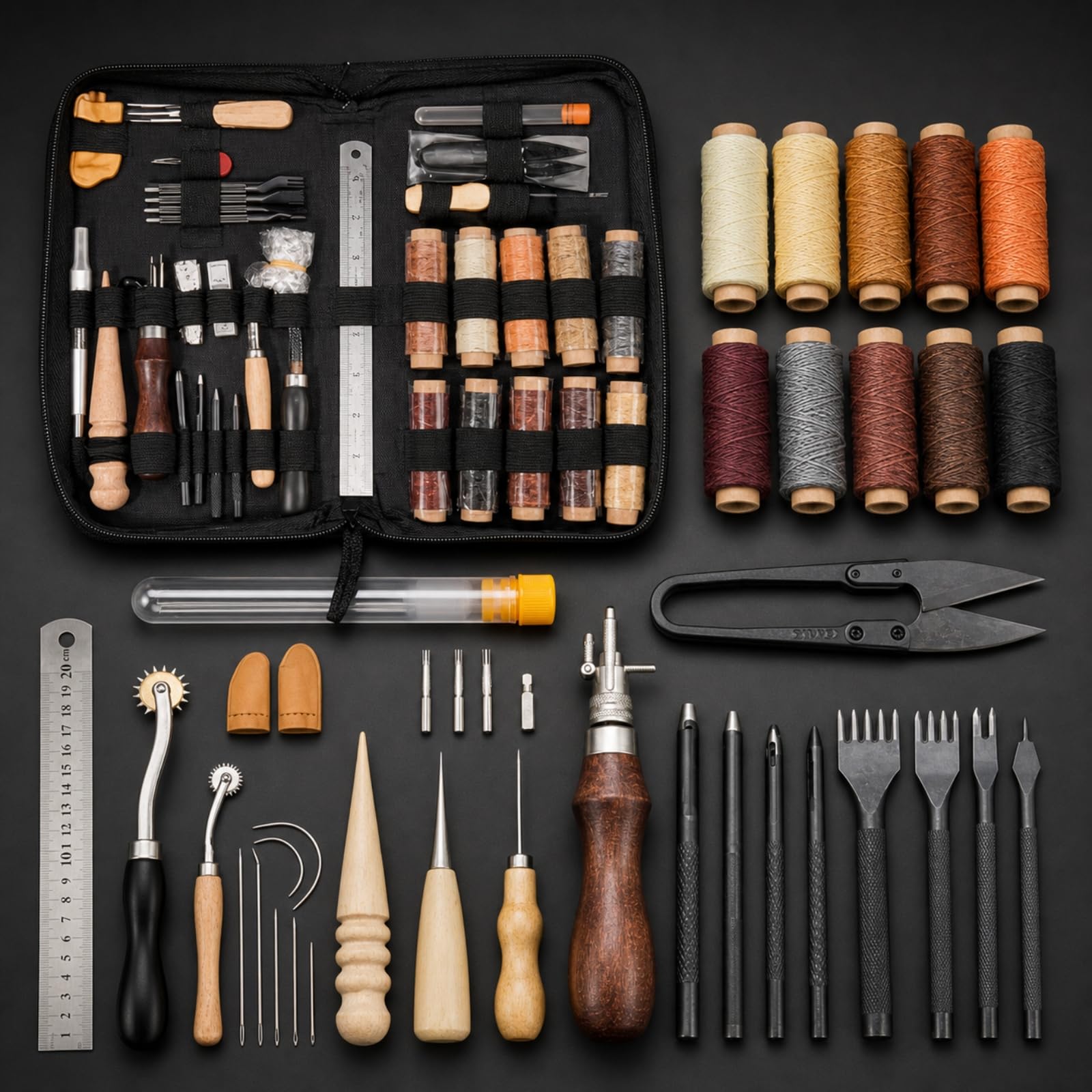 predolo Juego para Artesanía en Portátil | Compacto, Kit Costura para con Estuche, Taller, Aficionados, Mejorado