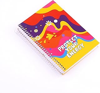 دفتر ملاحظات بسلك لولبي مطبوع، مقاس A5 ، عبوة من 100 ورقة