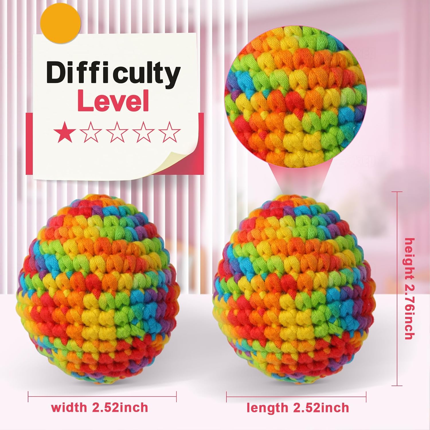 GougouStar Crochet Kit for Beginners - Amigurumi Two Eggs Crochet Kits - Knitting Kit with Step-by-Step Video Tutorials and Crochet Accessories - Beginner Crochet Kit with 50% Extra Yarn image 3