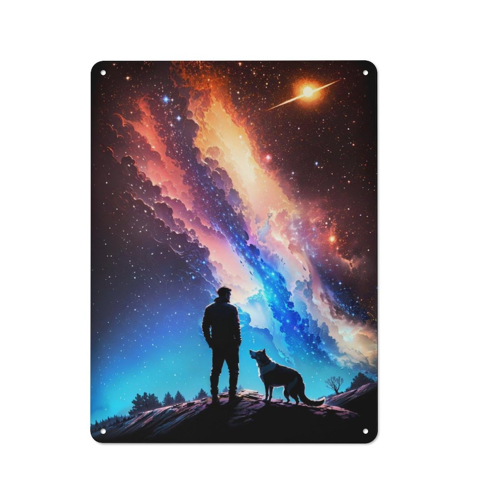 Junmoney Galaxy Cosmos Adventure Vintage Tin Sign 40X30cm With For Garage Wall, Suited To People Furnishing A Garage