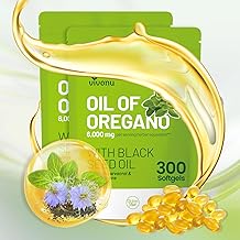 VivoNu Oil of Oregano Capsules, Balanced Oil of Oregano with Black Seed Oil, Organic OreganoOil Softgels,Carvacrol,Thymoquinone, Non-GMO (600pcs/2Bags)