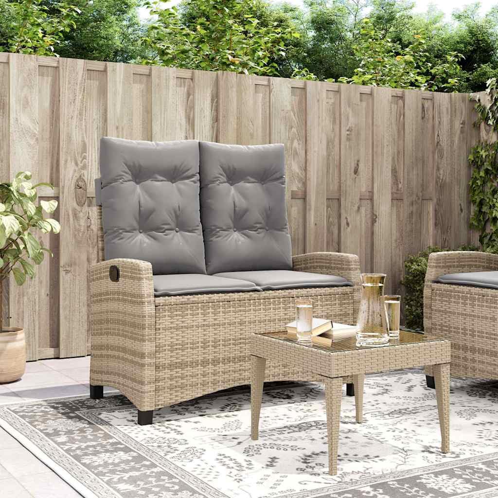 Ławka ogrodowa Poly Rattan Beżowy