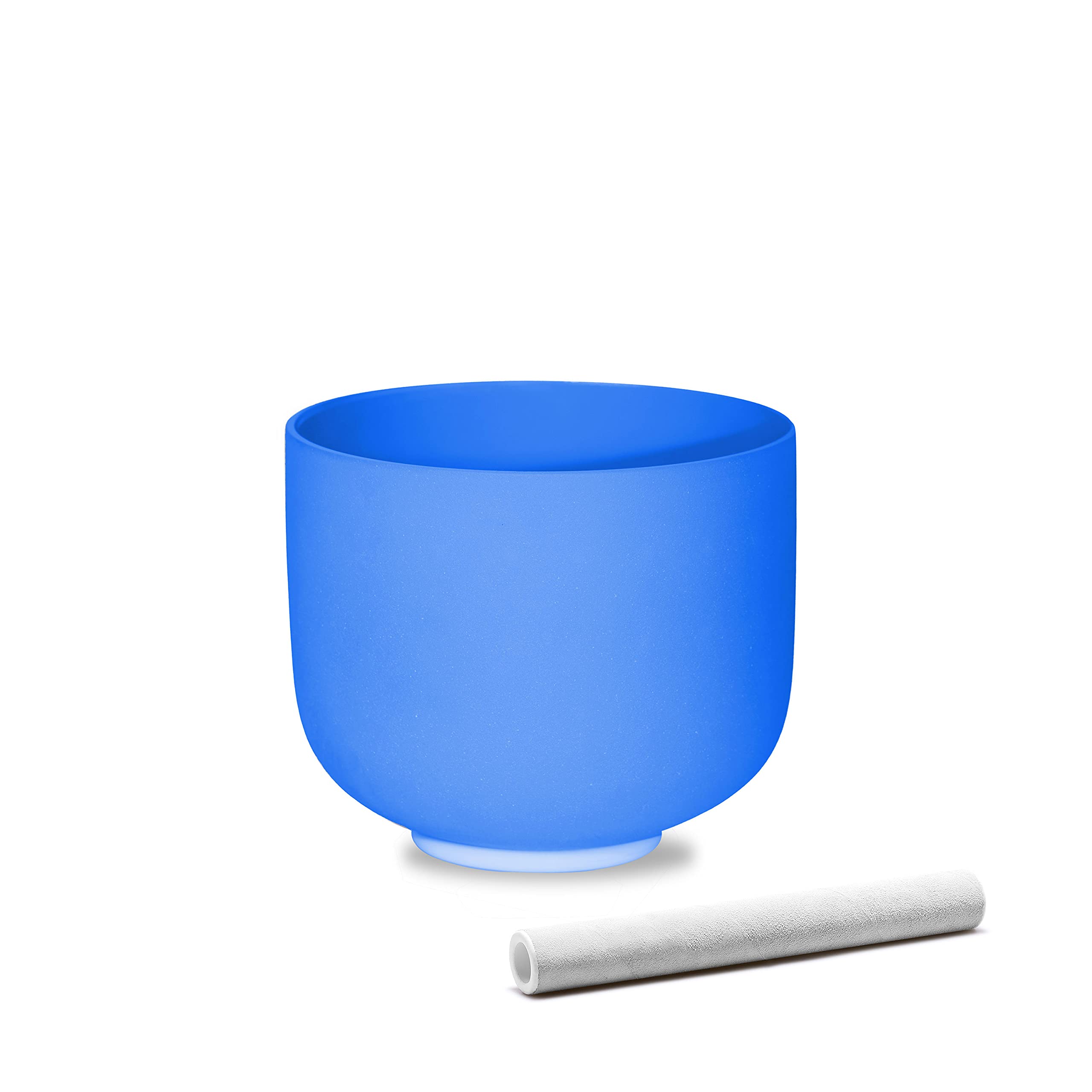 Blue 8 inch G Note Crystal Singing Bowl Throat Chakra with Padded Bundle Bag and Singing Bowl Striker