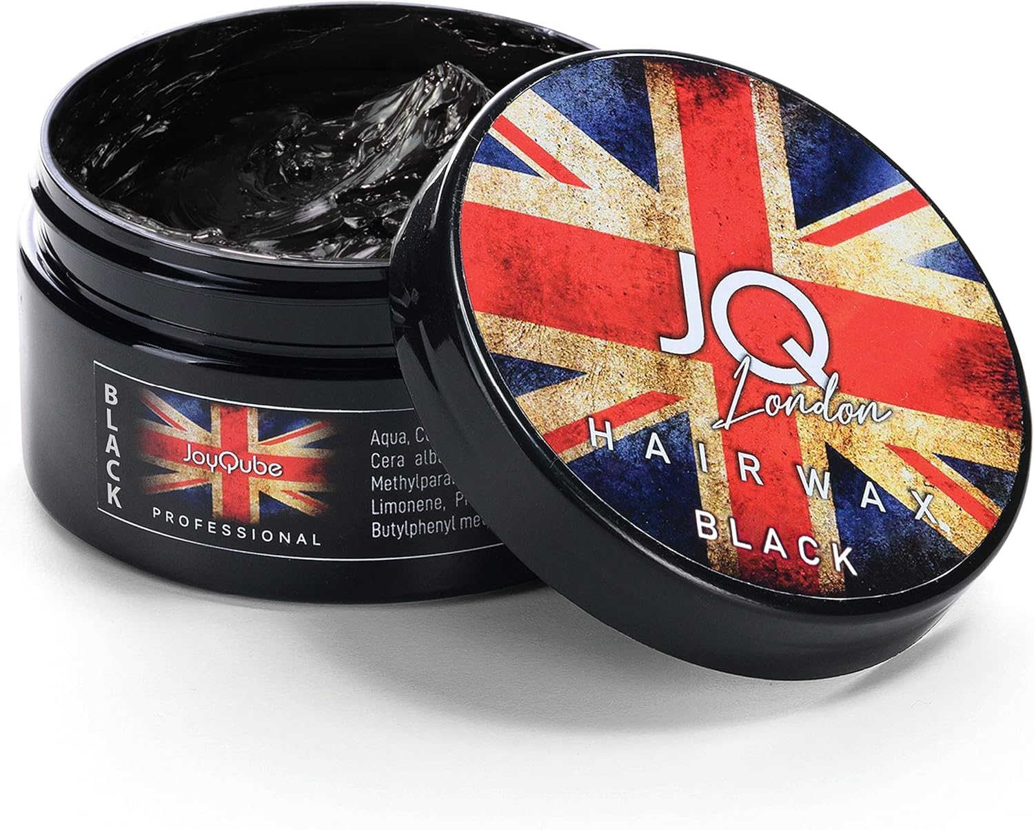 JoyQubeCera de color profesional para hombre, color NEGRO, fijación media para todo tipo de cabello canoso, efecto cubriente, perfumada, modeladora, fabricada en Italia, 100 ml