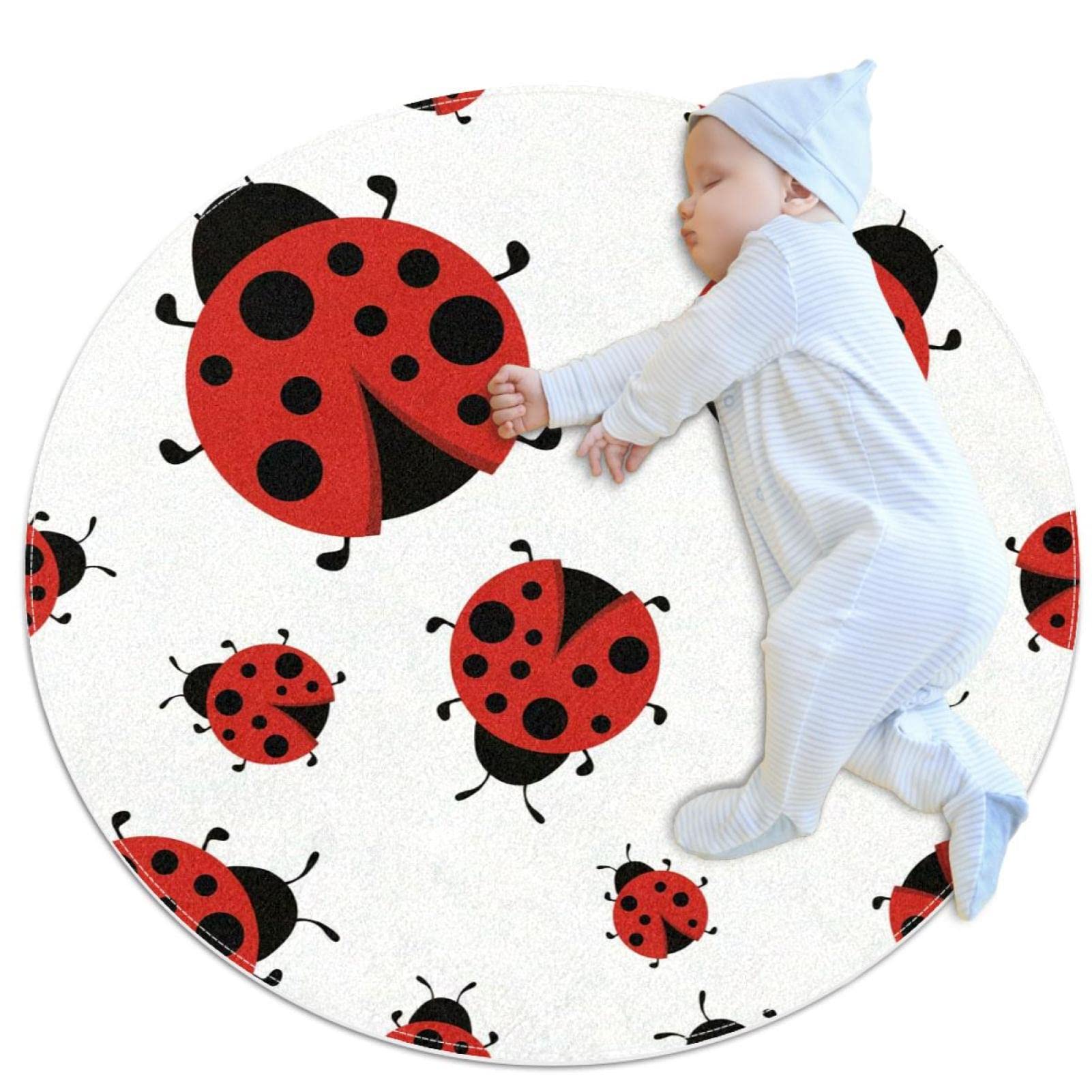 Tapis de jeu pour enfants JDEZ anti-froid sol dur rond 80cm